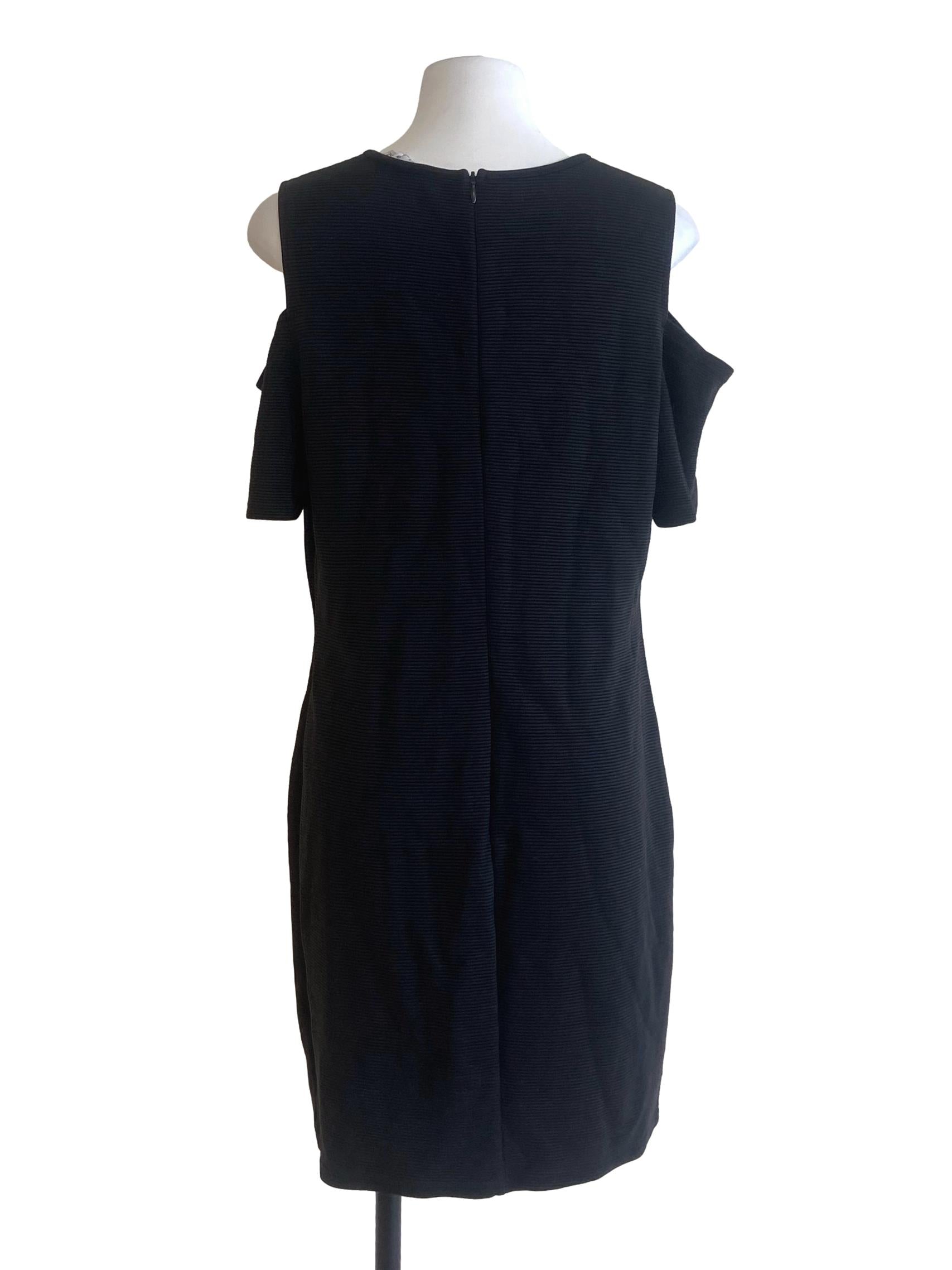 Black Drop Shoulder Shift Dress