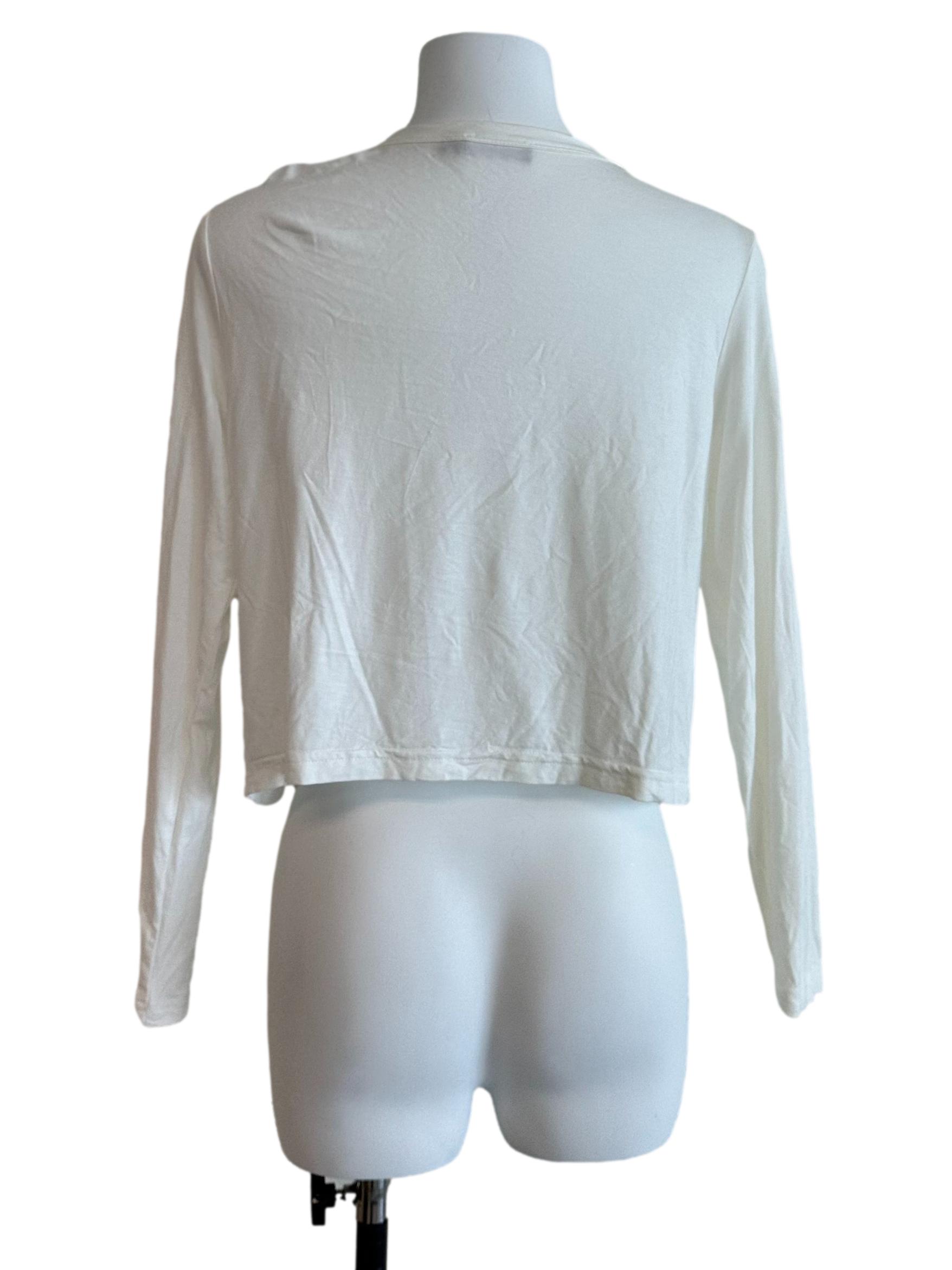 Off White V Neck Button Cardigan