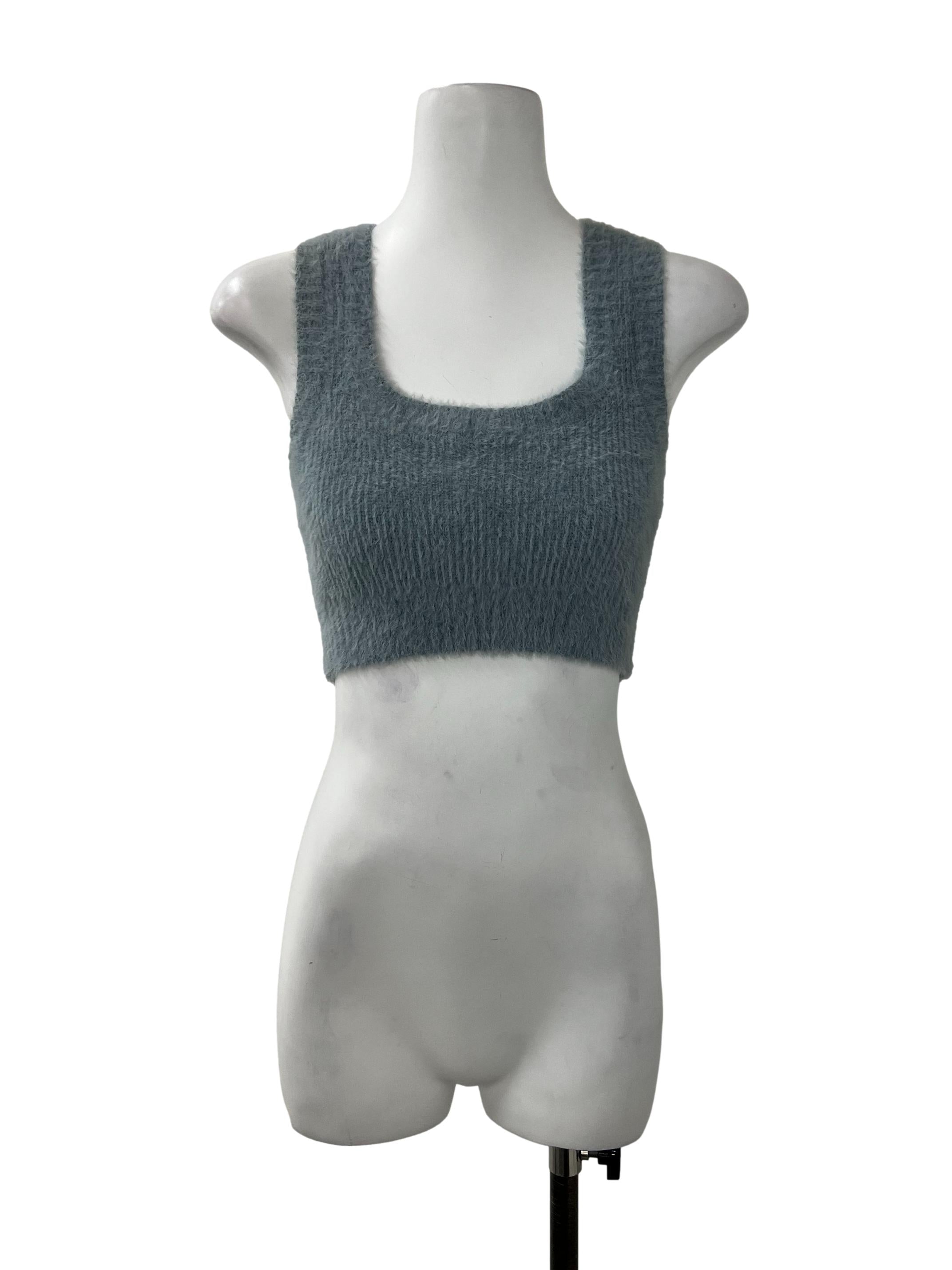 Sky Blue Furry Tank Top TTR