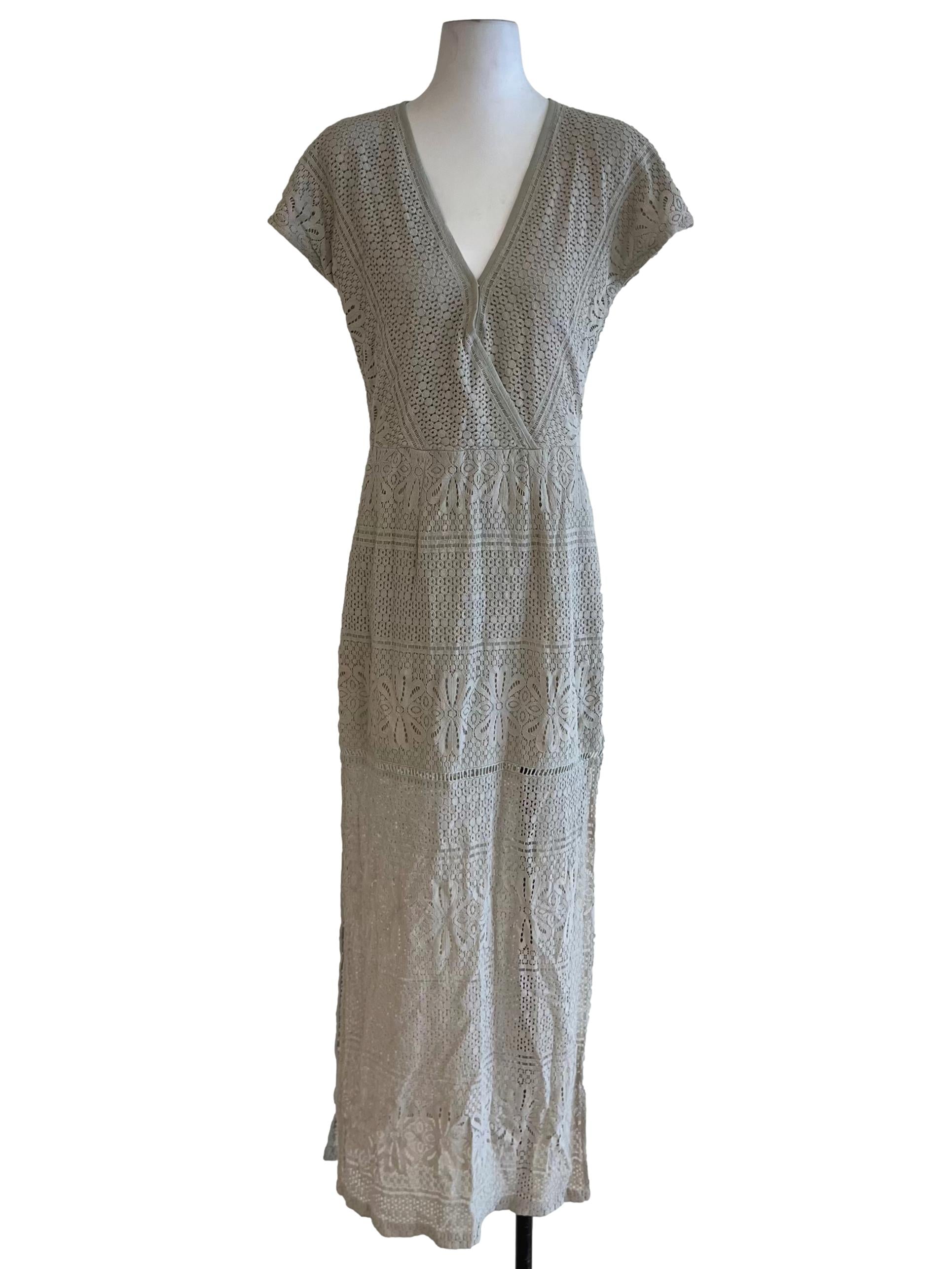 Sage Green Birdsye Empire Dress