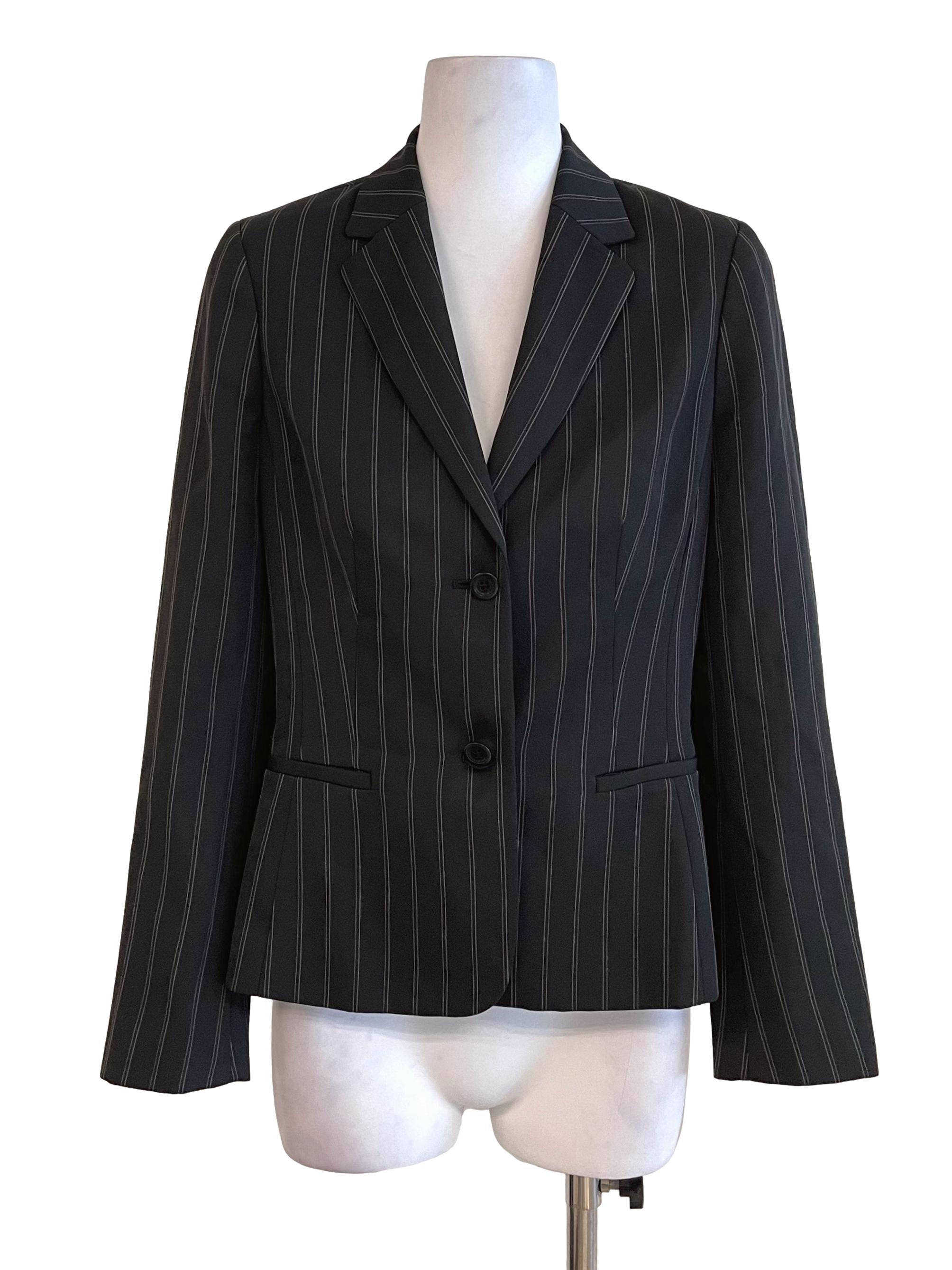 Charcoal Stripe Skinny Blazer