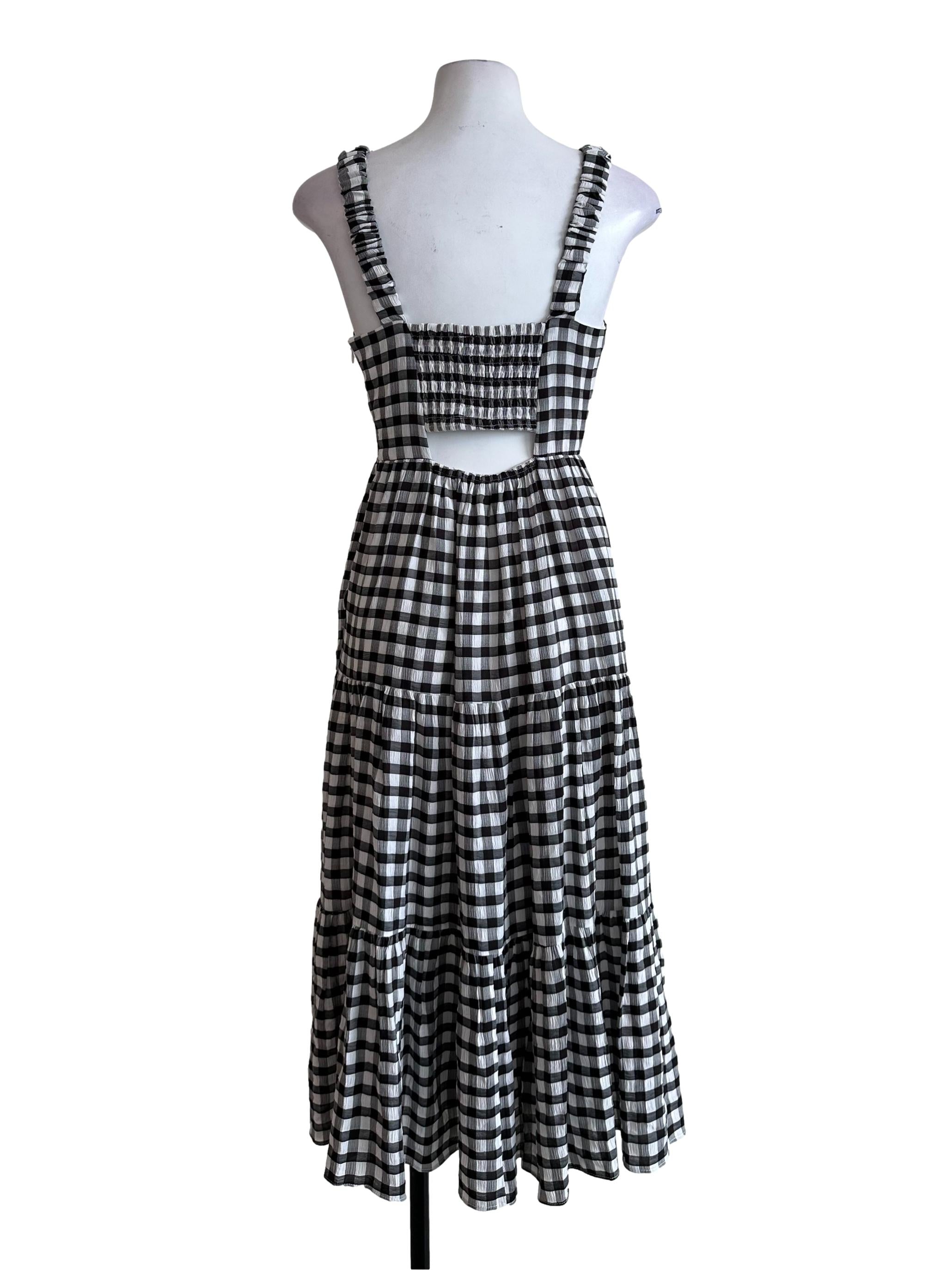 Black Gingham Pattern Dress