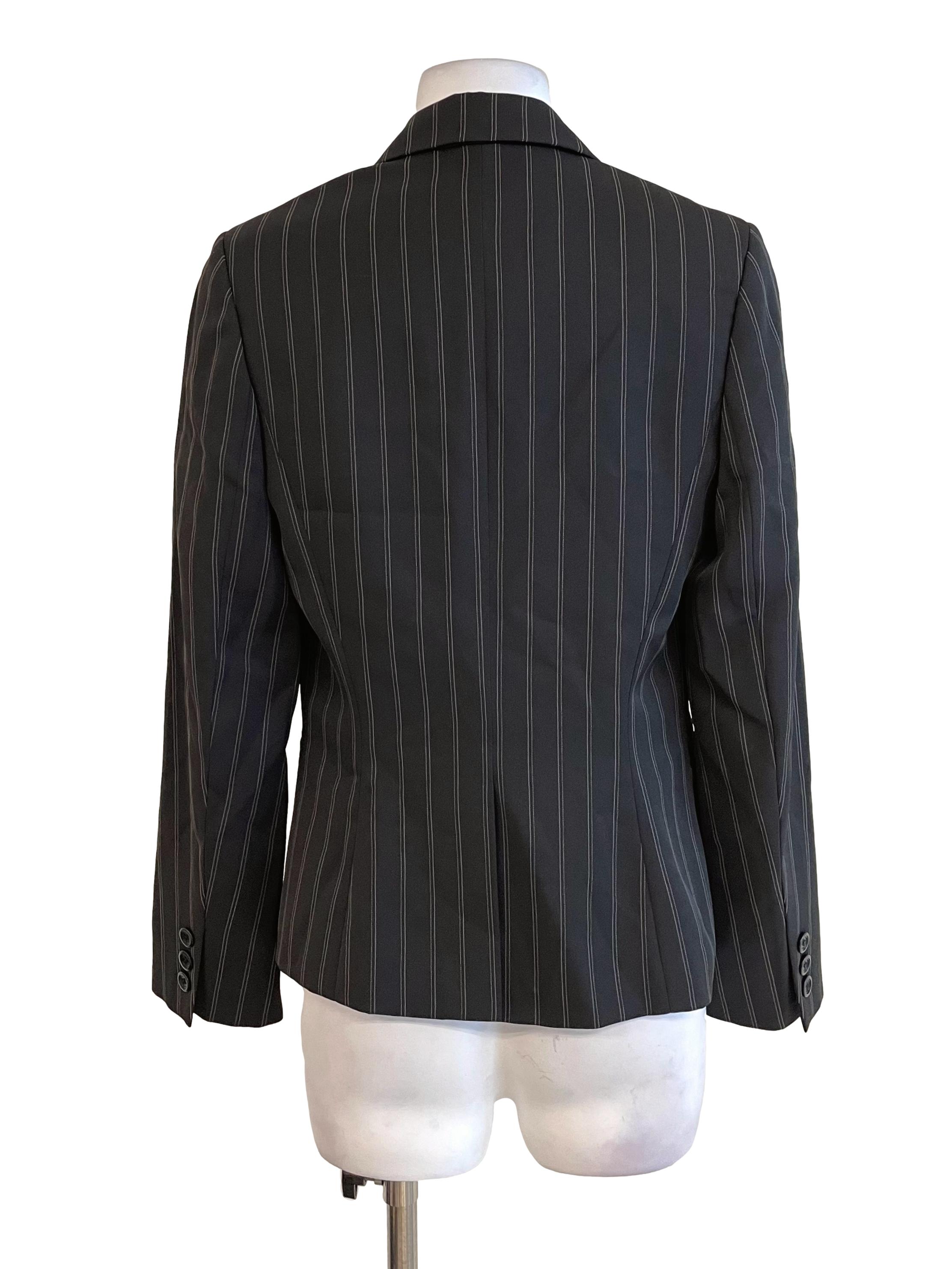 Charcoal Stripe Skinny Blazer