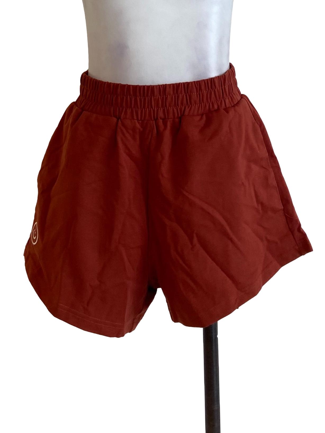 Fire Orange Stretchable Waist Short Pants