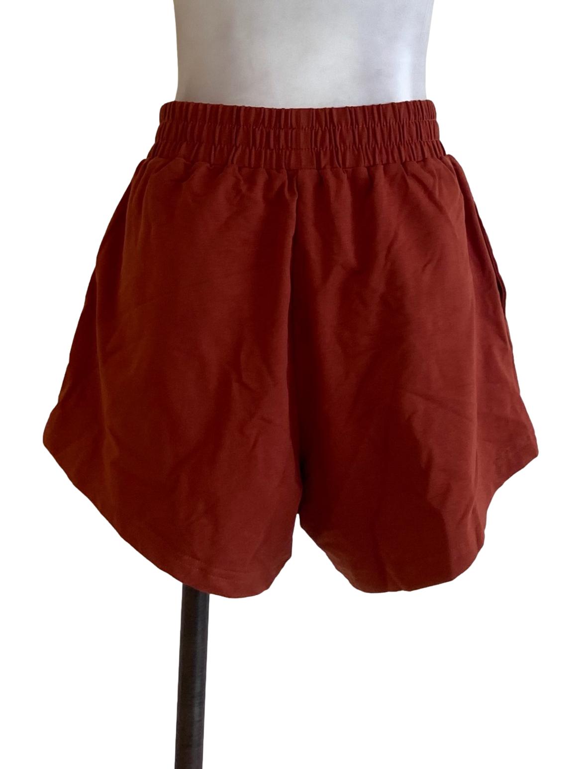 Fire Orange Stretchable Waist Short Pants