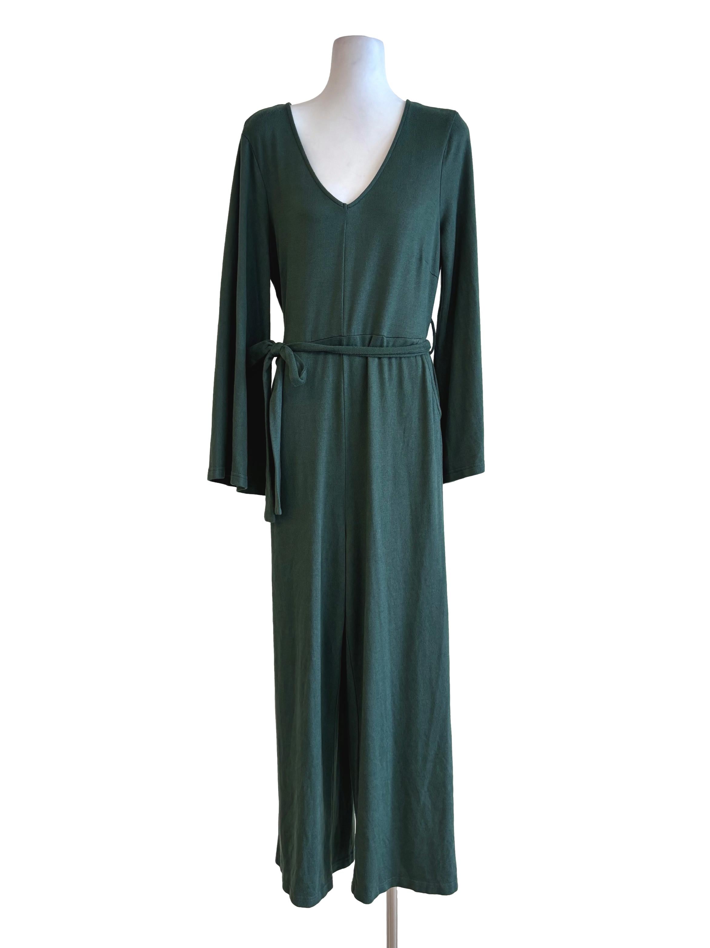 Amazon Green Long Sleeve Cotton Jumpsuit