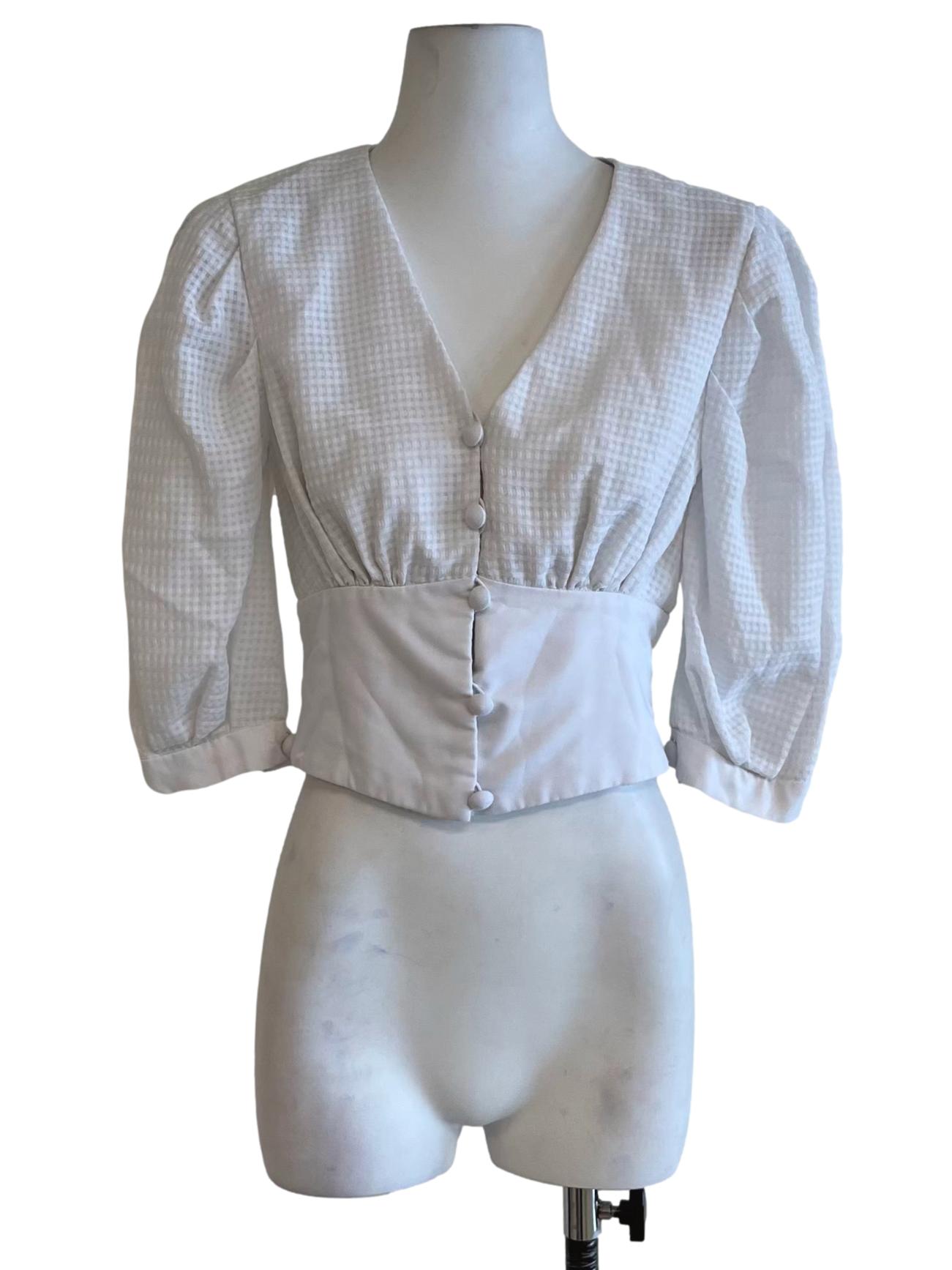 White Gingham Gingham Blouse