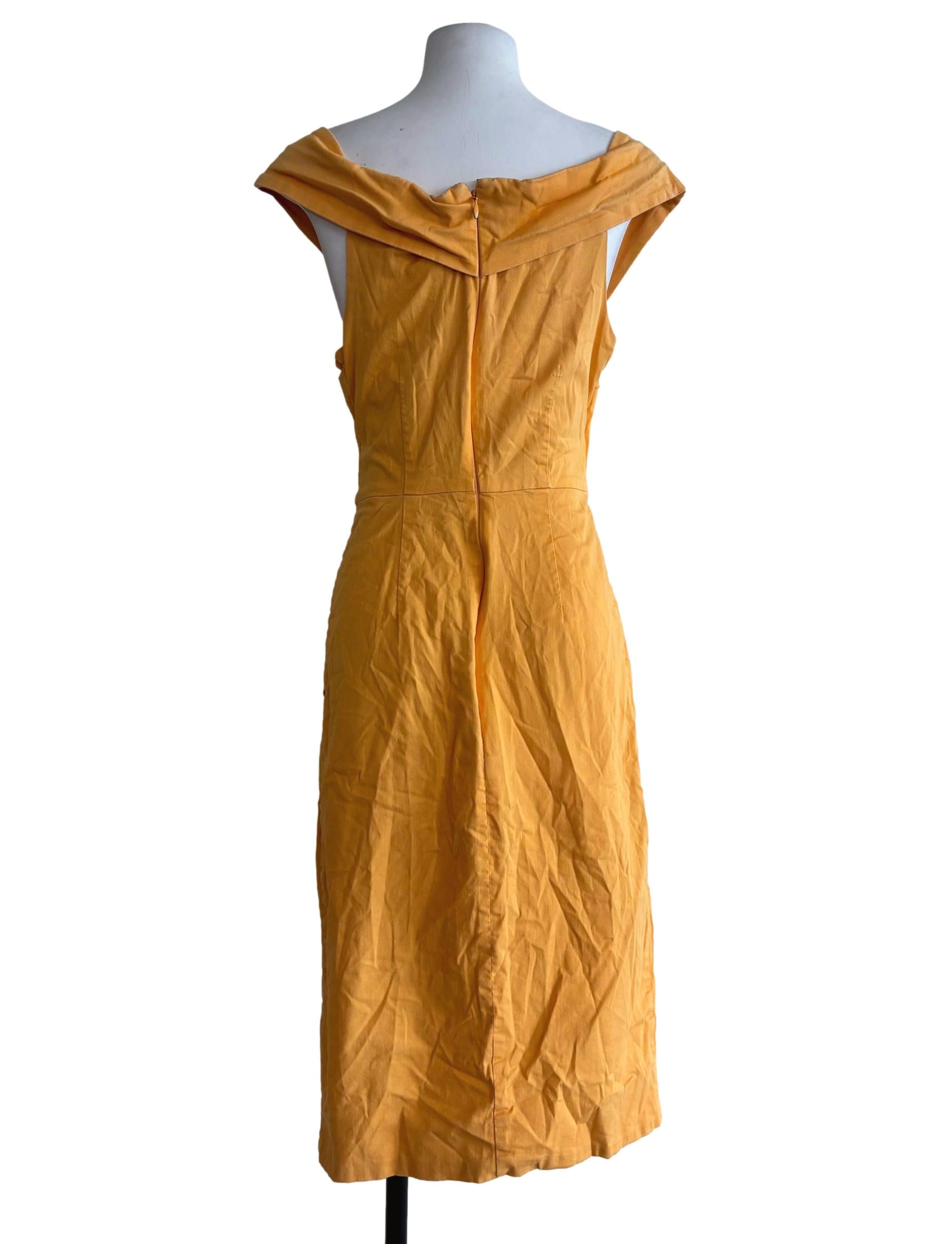 Honey Yellow Off Shoulder Pencil Dress