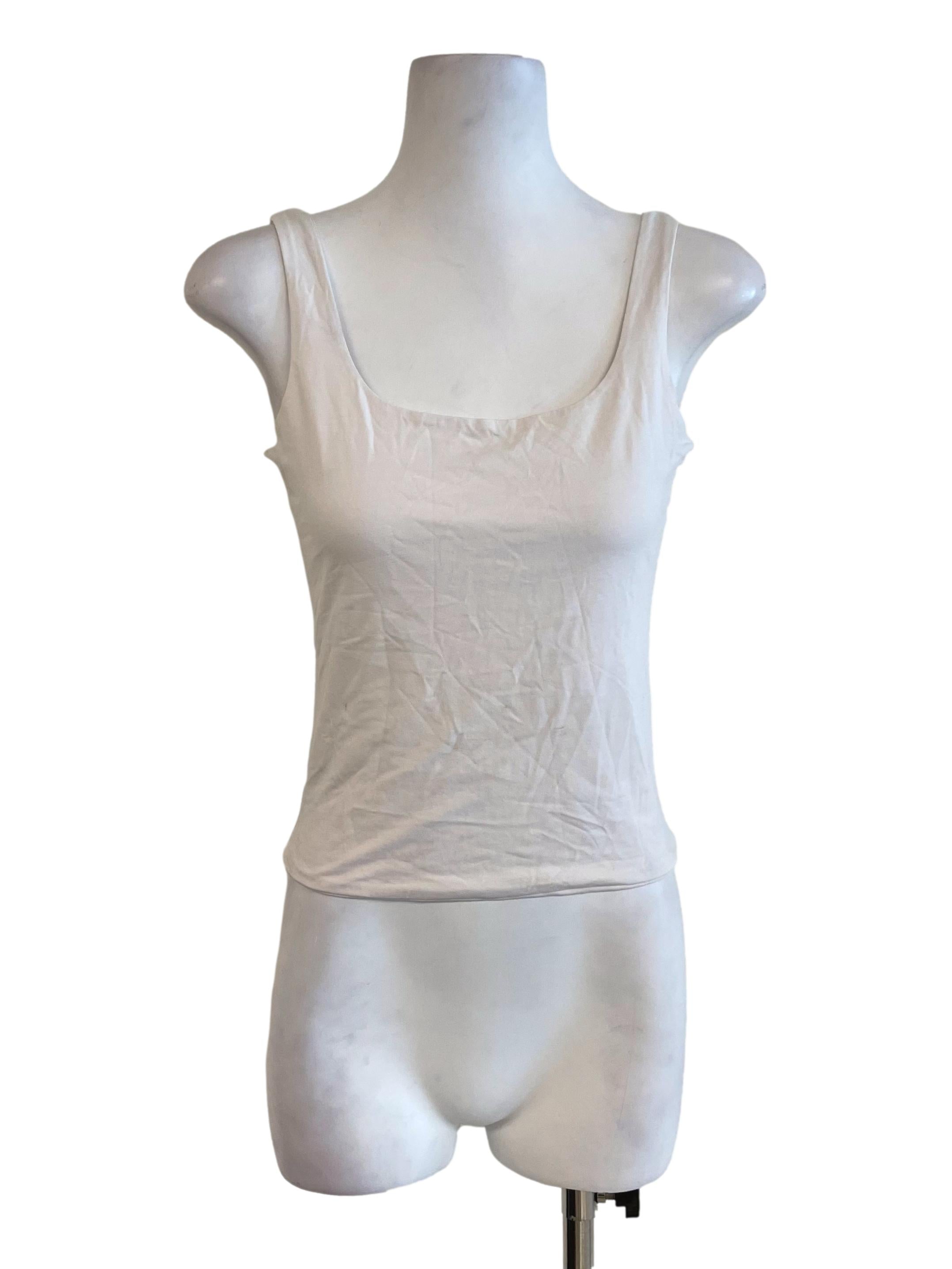 White Square Neck Crop Top LB