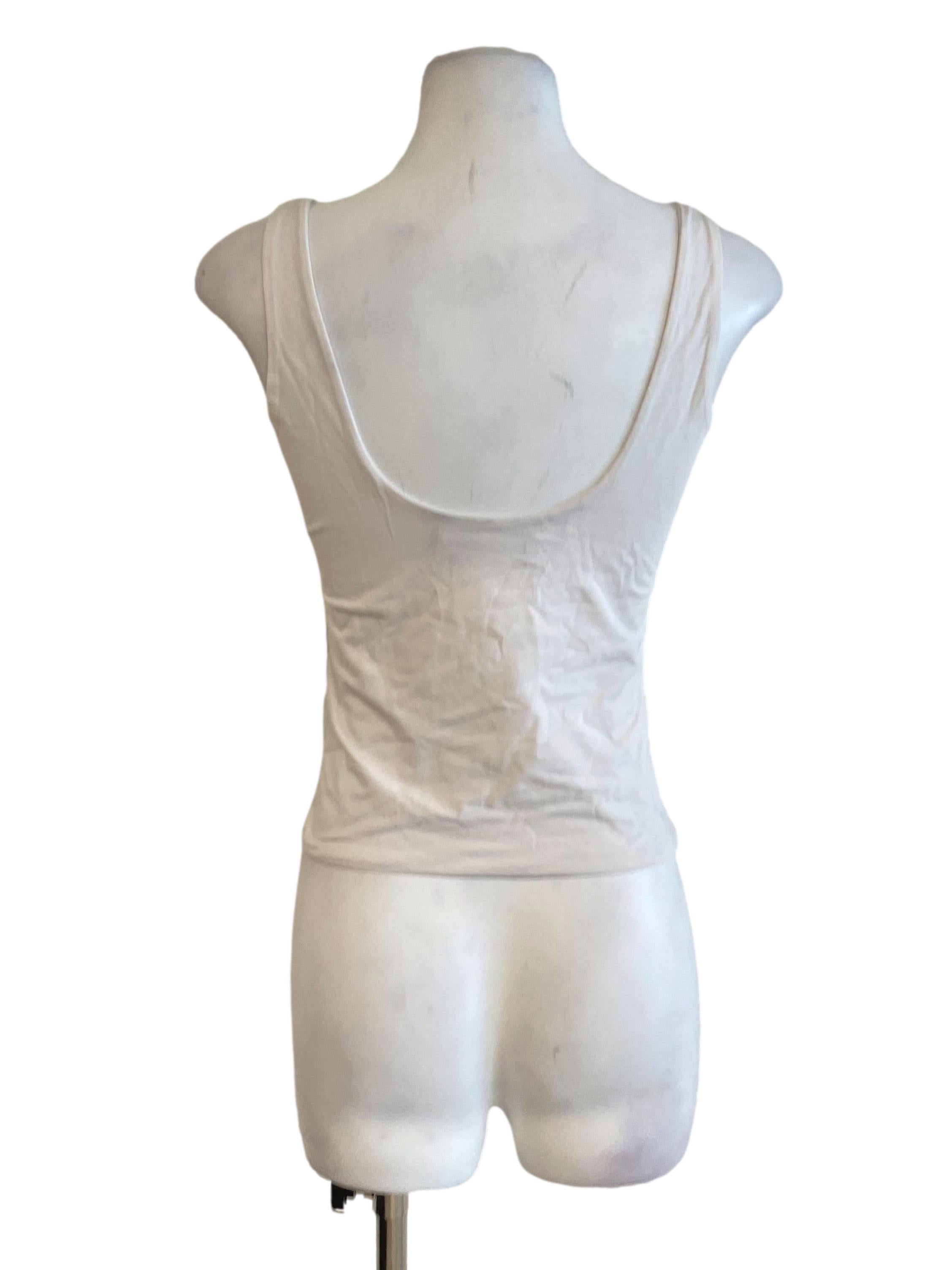 White Square Neck Crop Top LB
