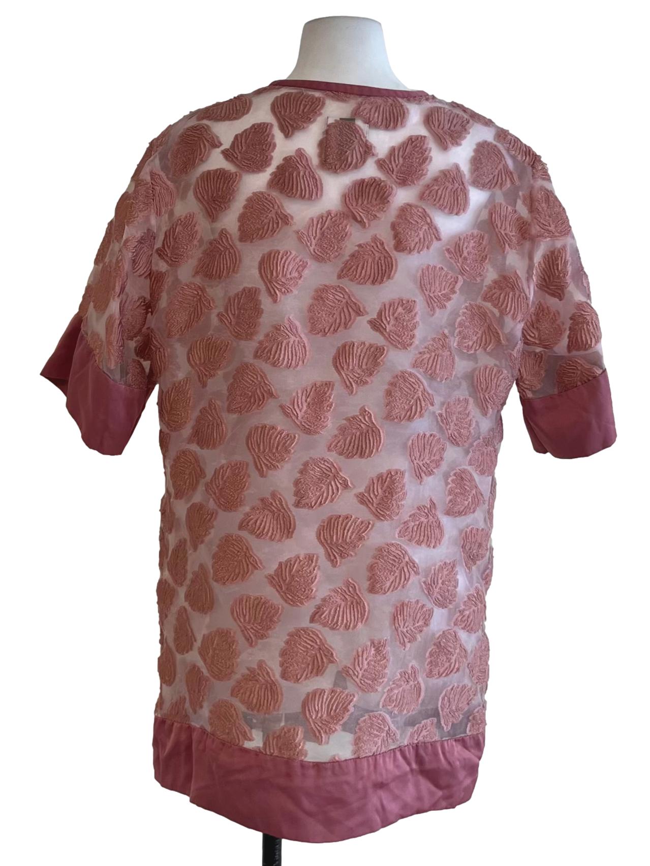 Blush Pink Sheer Abstract Poncho Outerwear