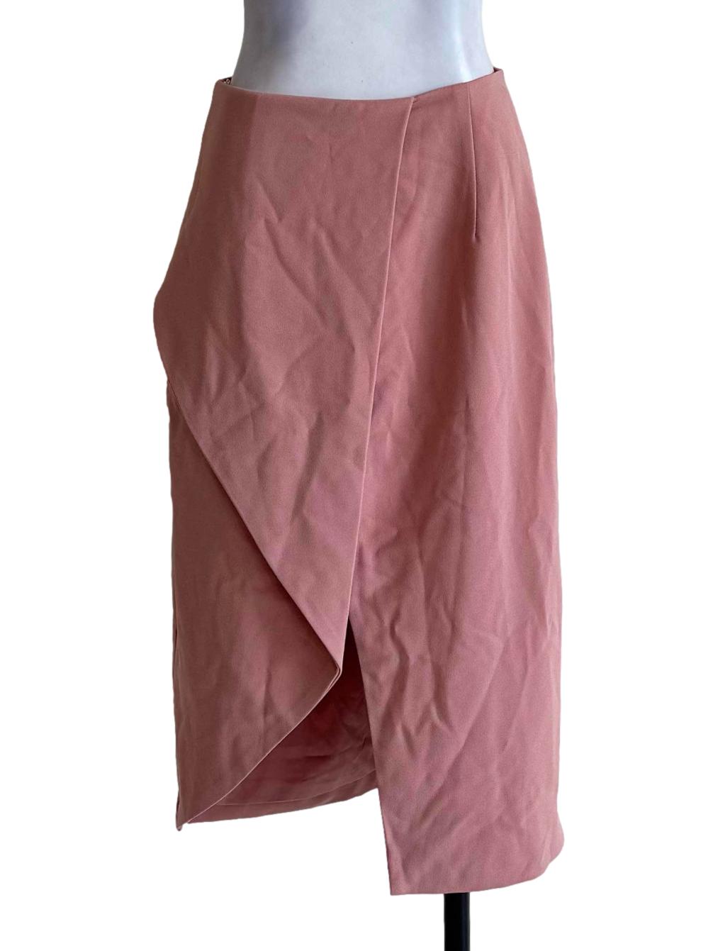 Blush Pink Slit Front Skirt