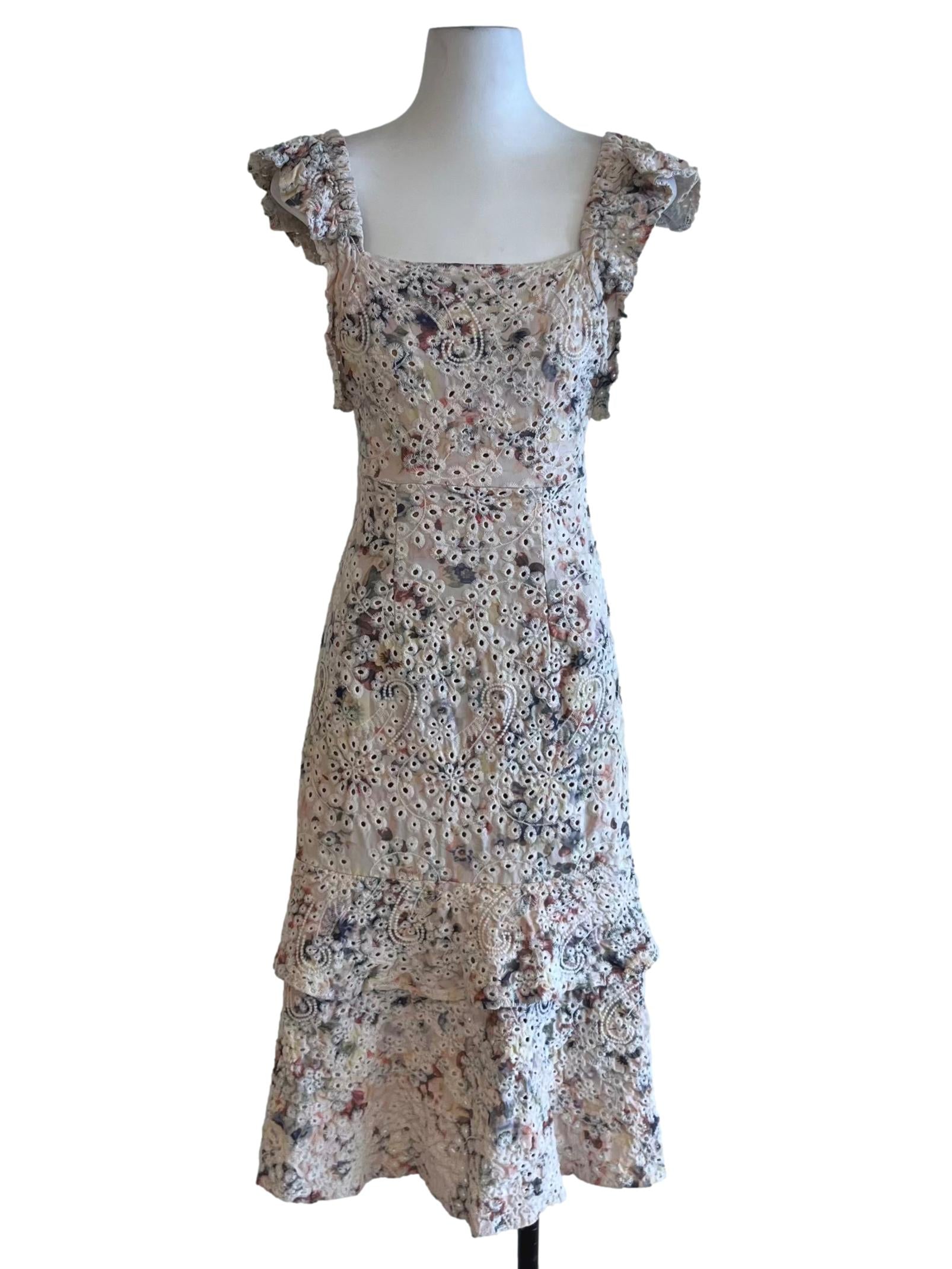 White Birdseye A-Line Dress