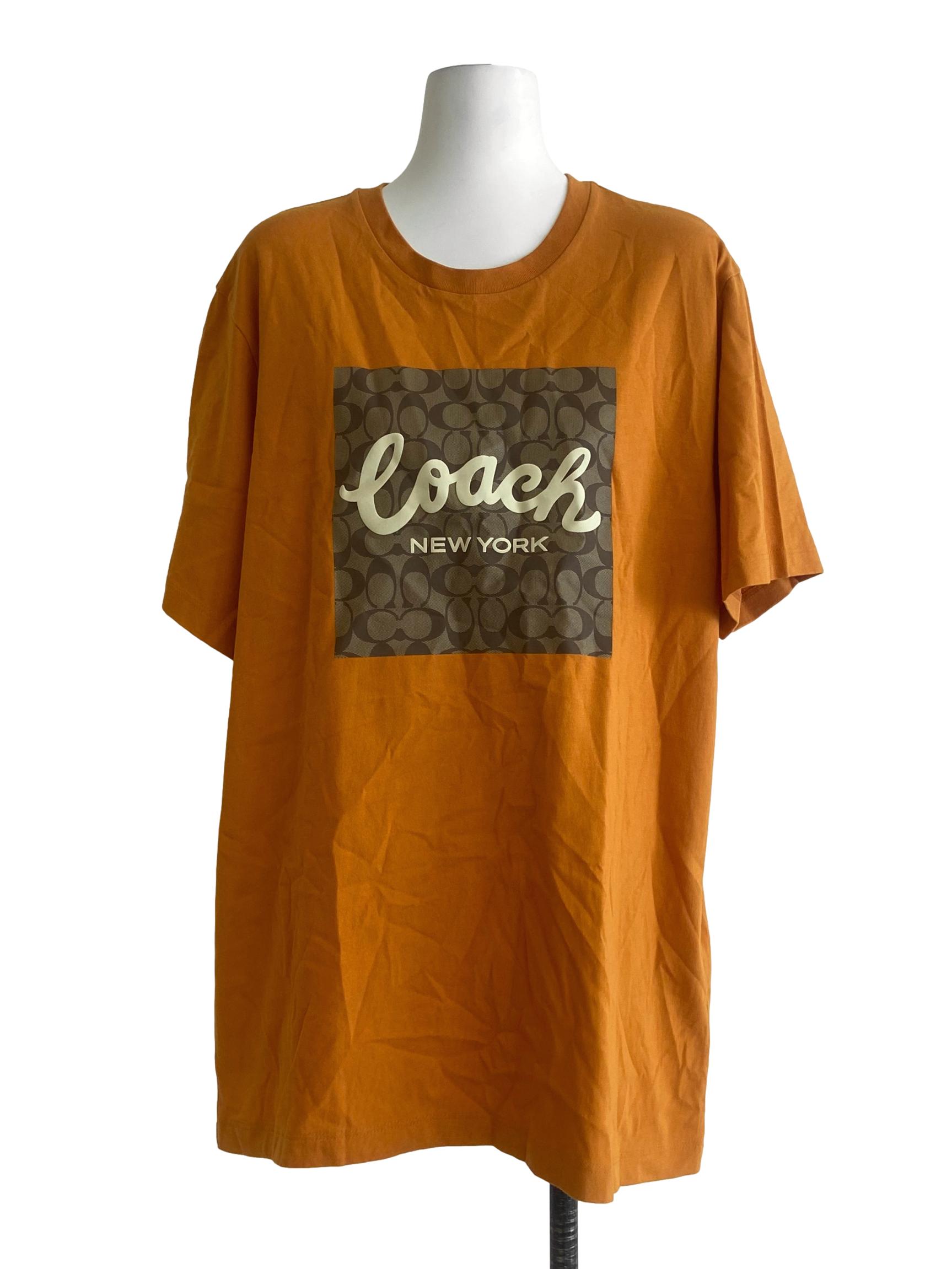 Orange Coach Logo T-Shirt