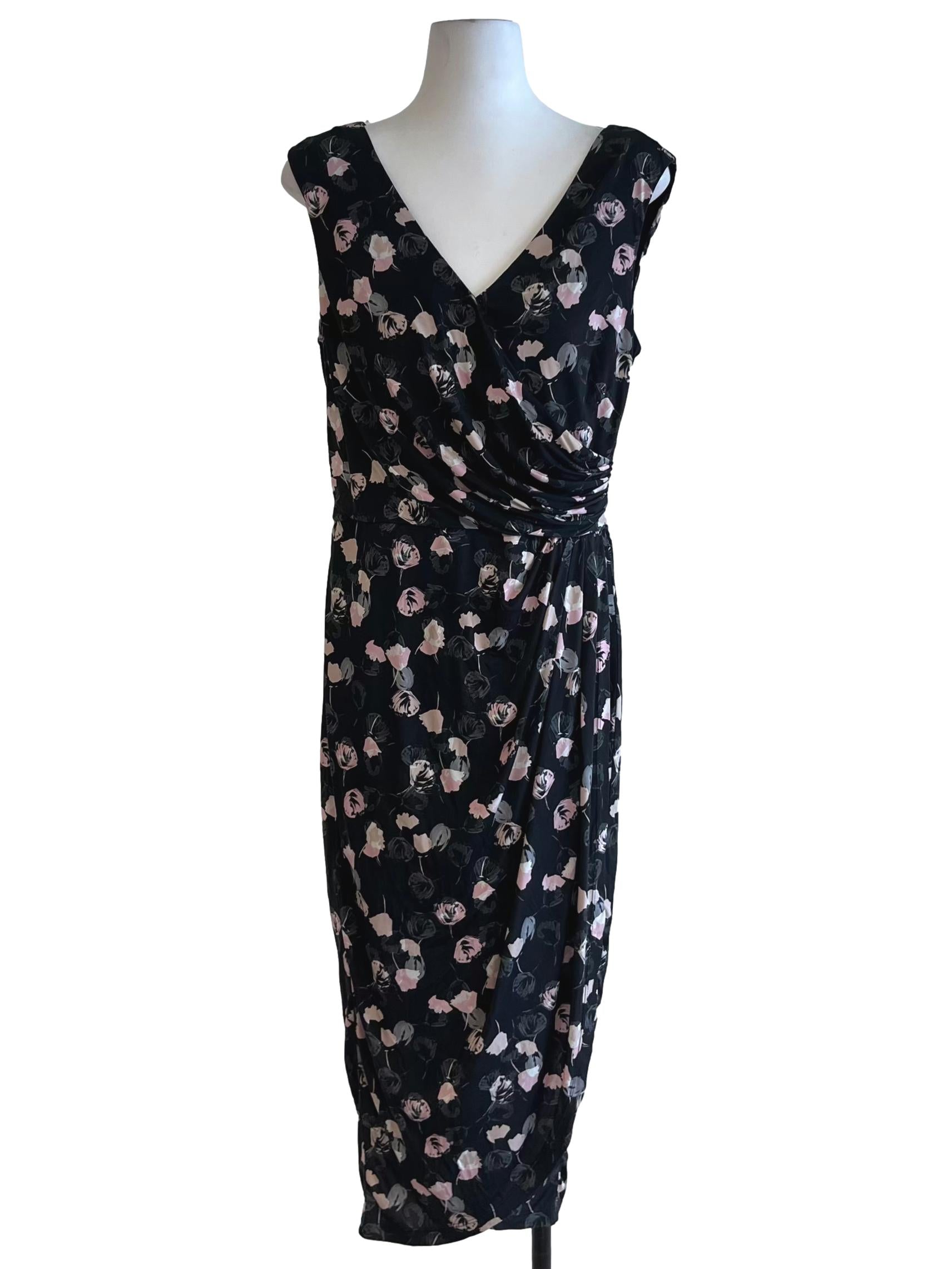 Black Floral A-Line Dress