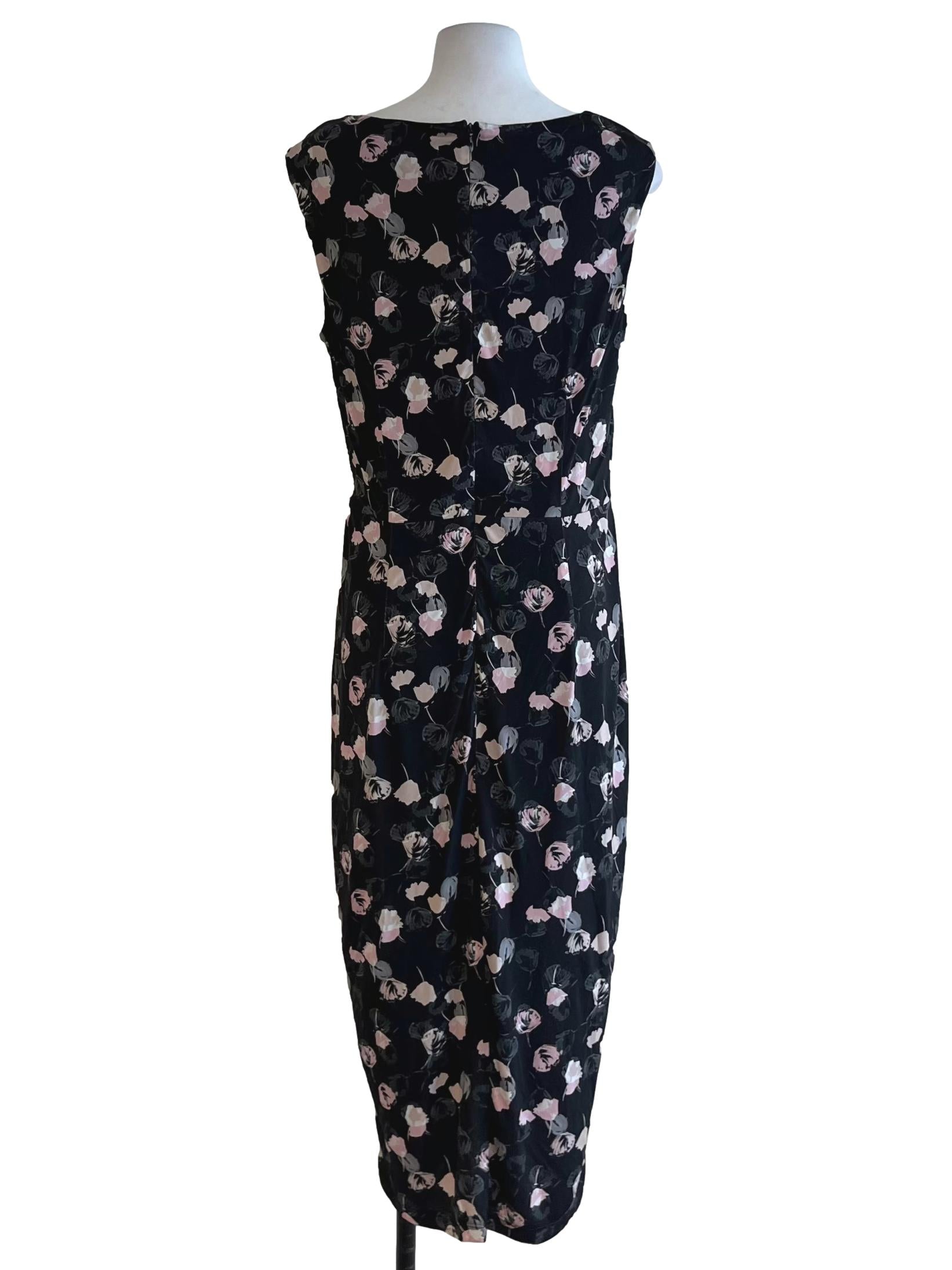 Black Floral A-Line Dress