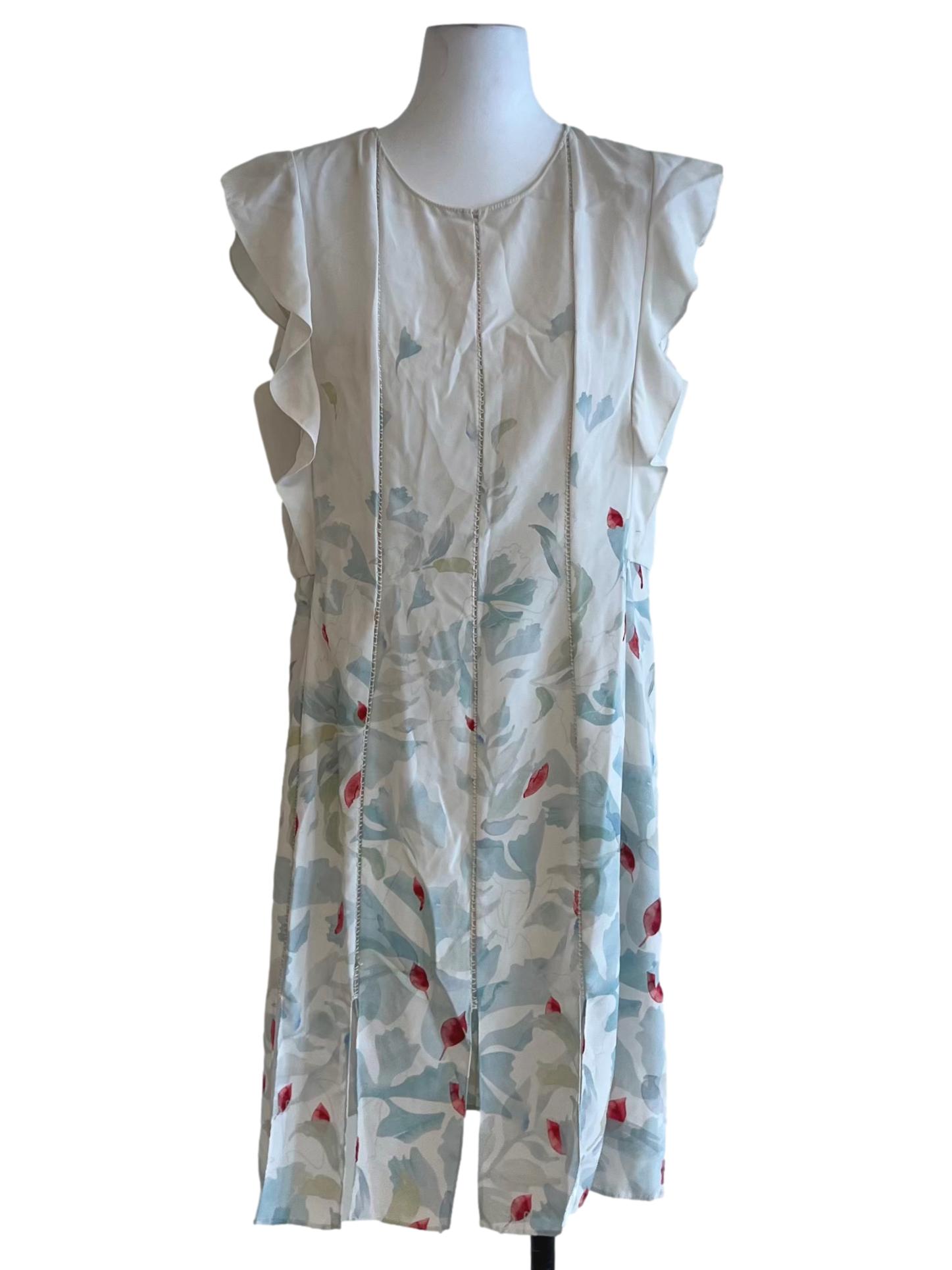 White Floral Empire Dress