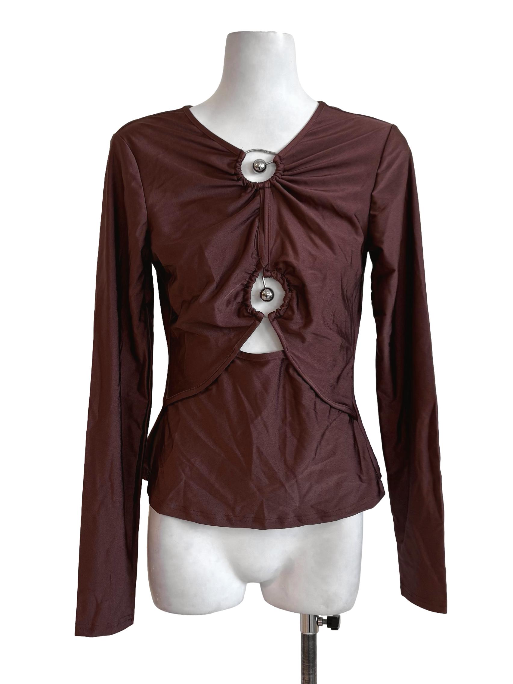 Hickory Brown Silver Ring Top
