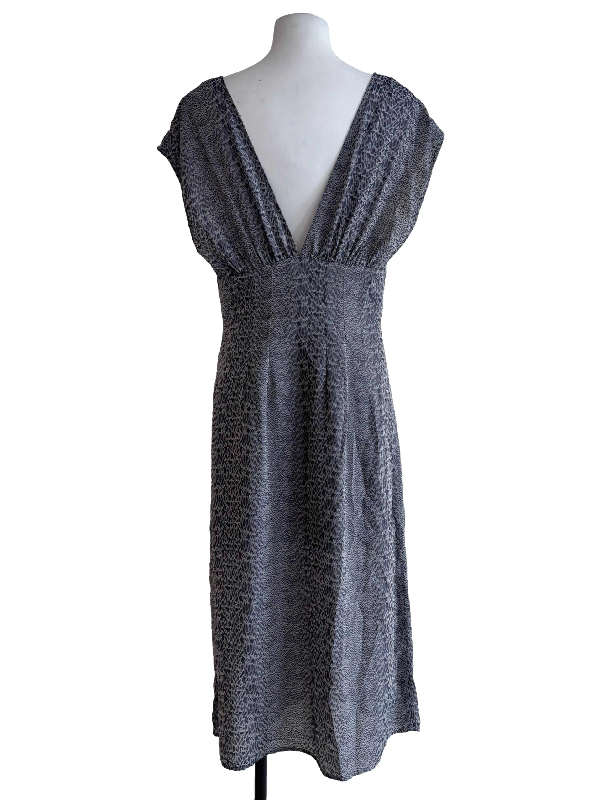 Stone Blue Cheetah Print Slip Dress