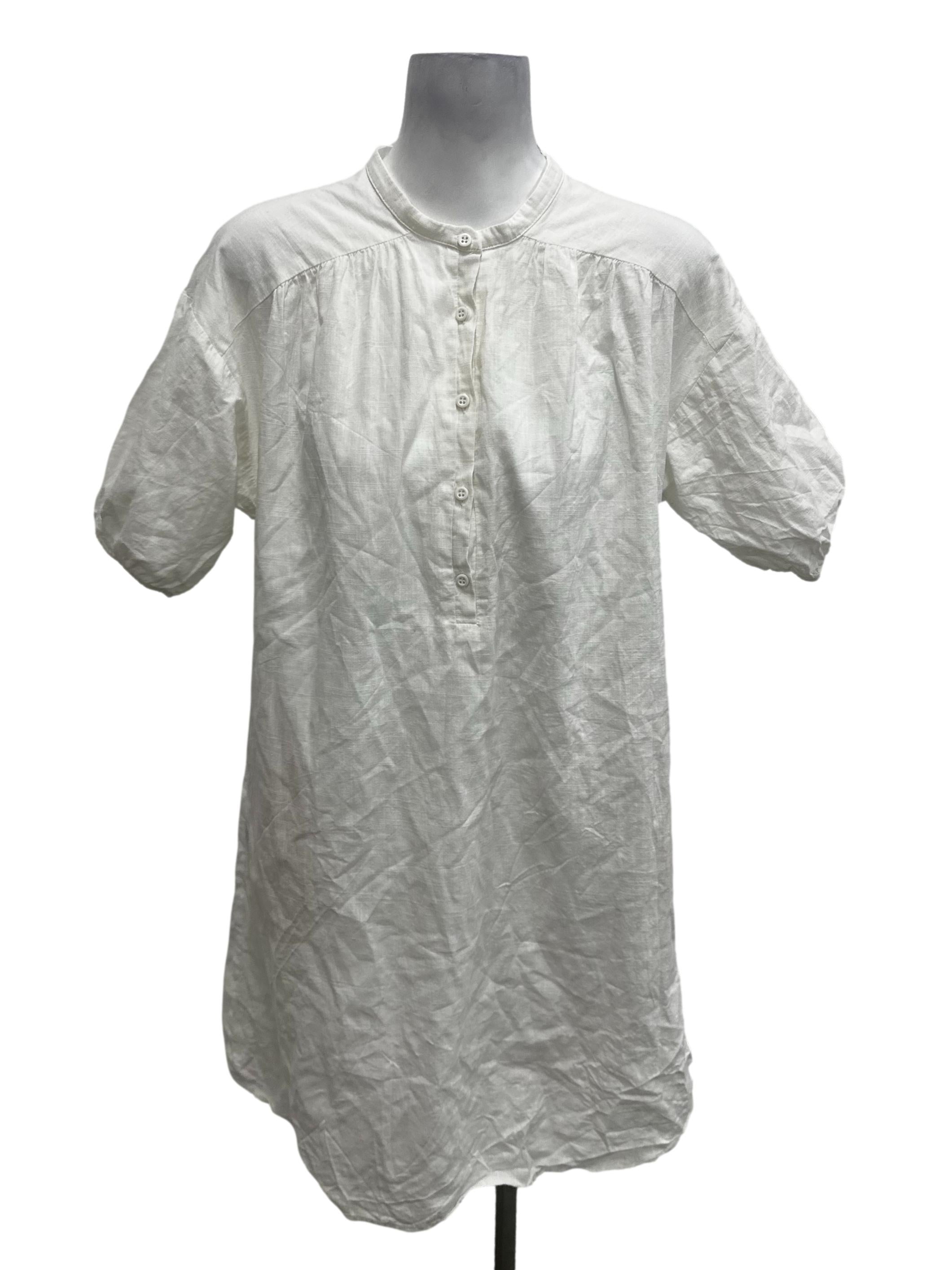 White Basic Button Dress OSN