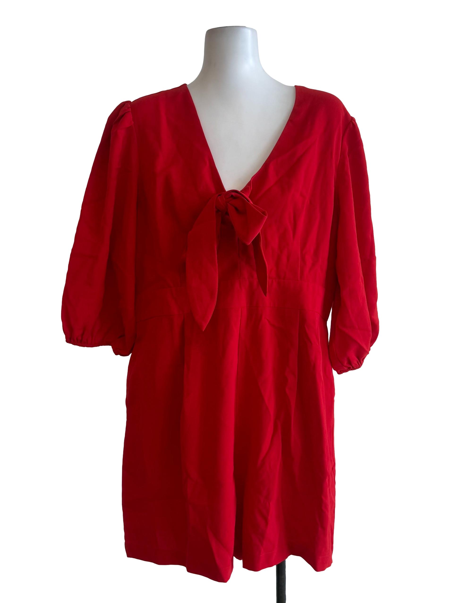 Rose Red  Mid Sleeves Romper