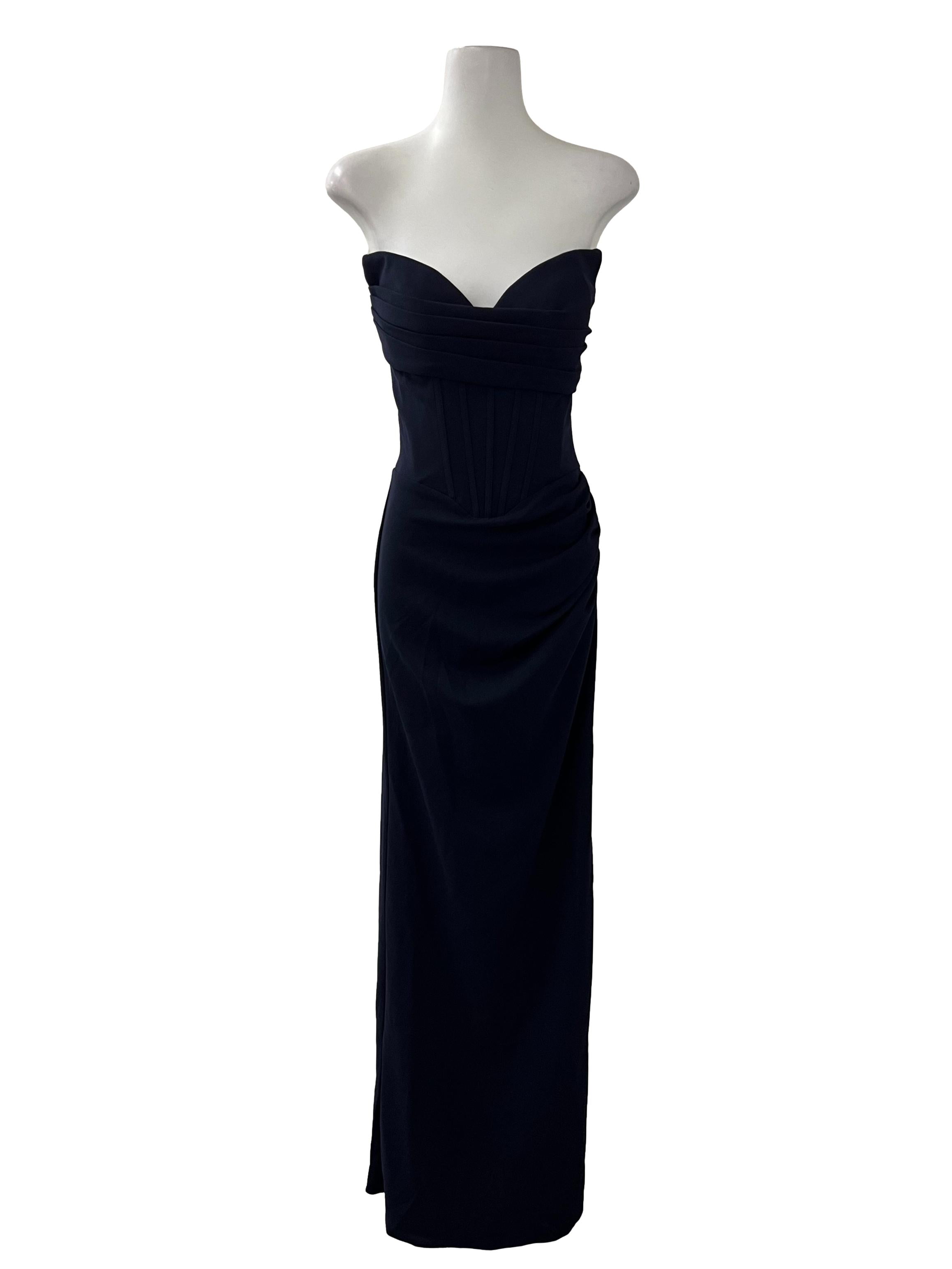 Blue Strapless Corset Dress