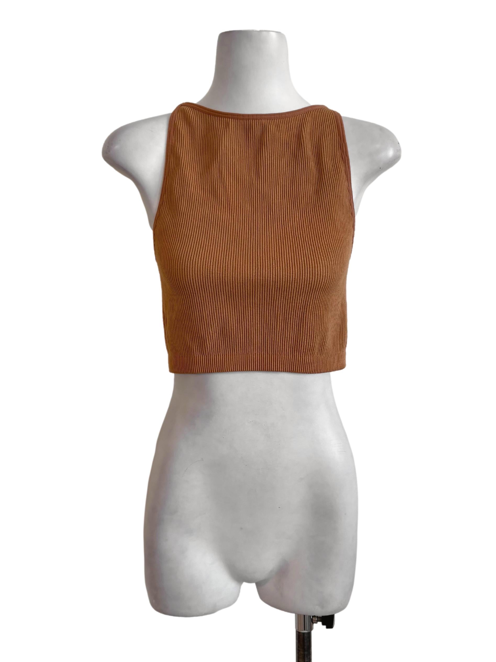 Sandstone Orange Knitted Crop Top