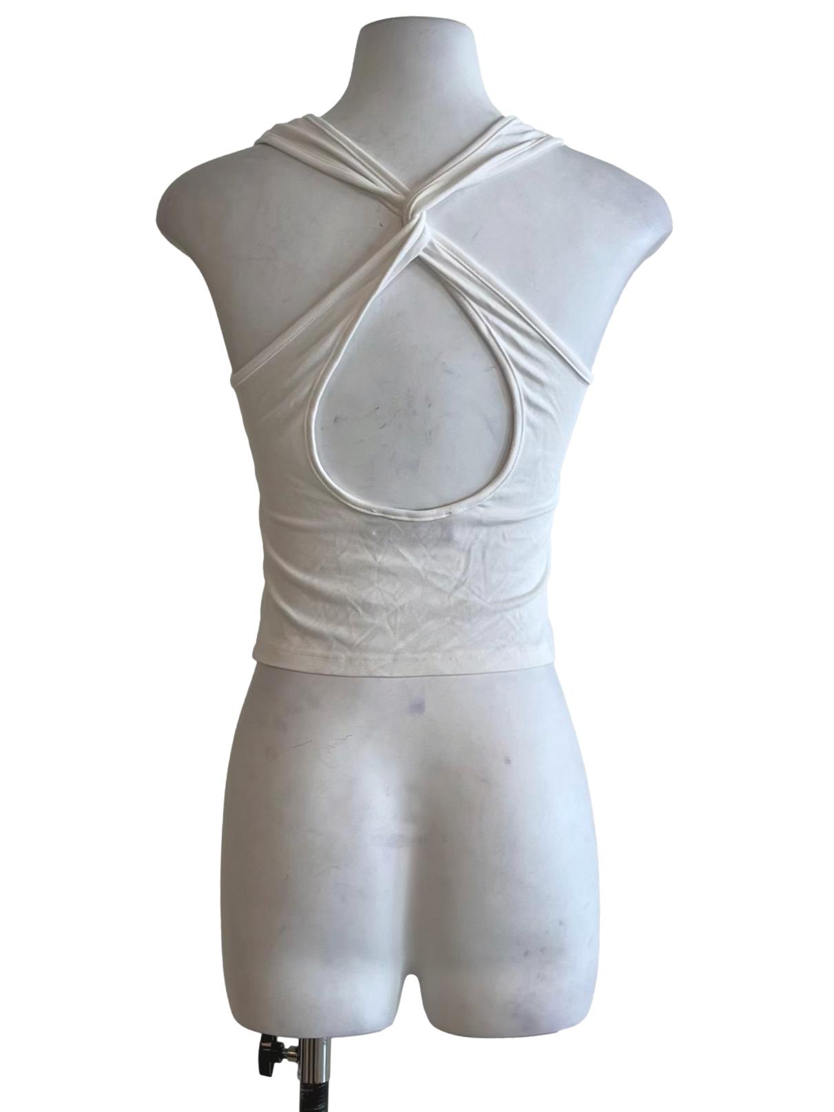 White Square Neckline Tank Top