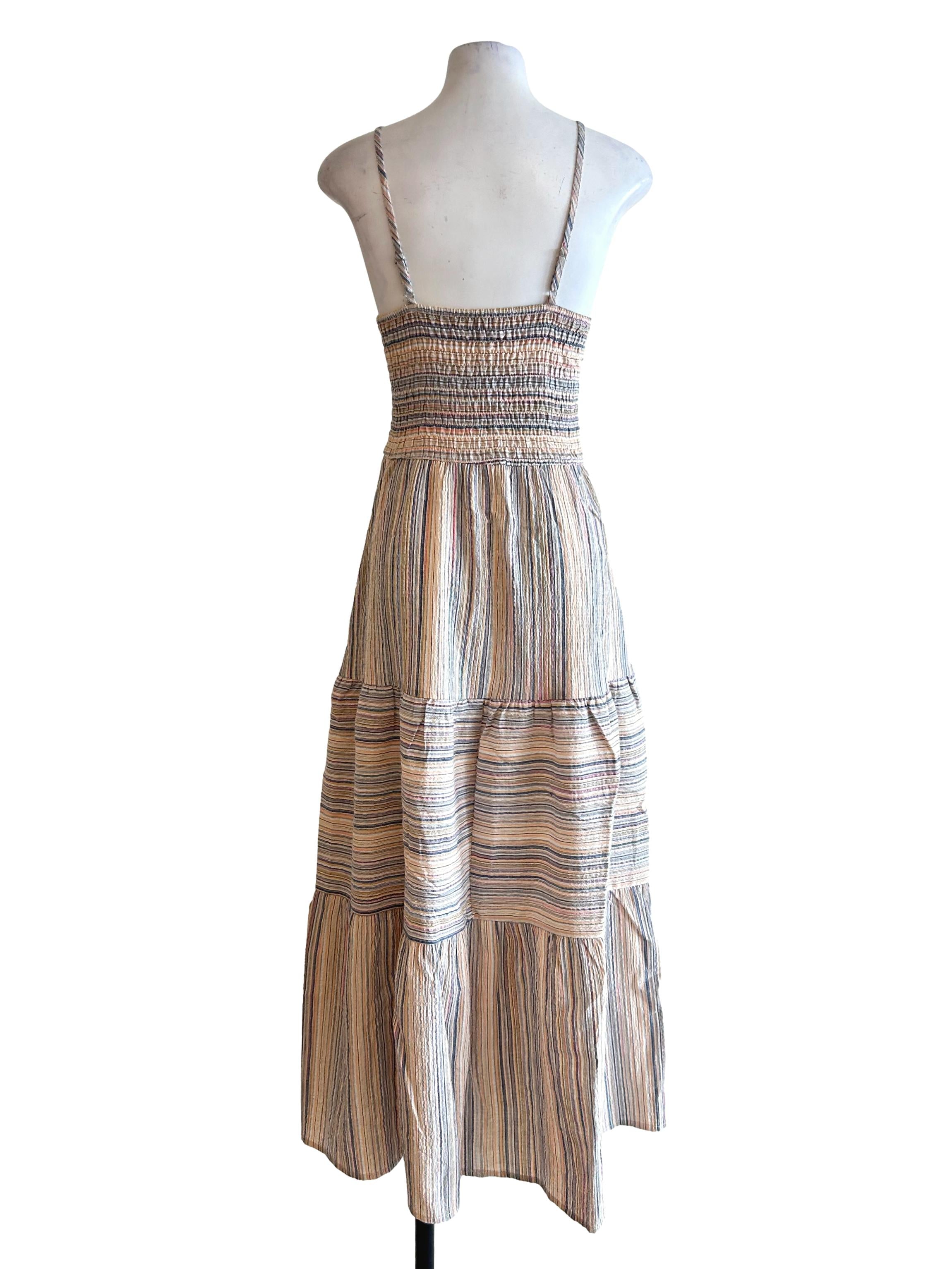 Neutral Striped Maxi Dress