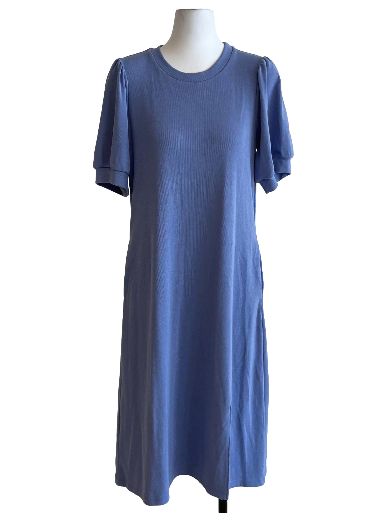Periwinkle Blue Jewel Neckline Empire Dress