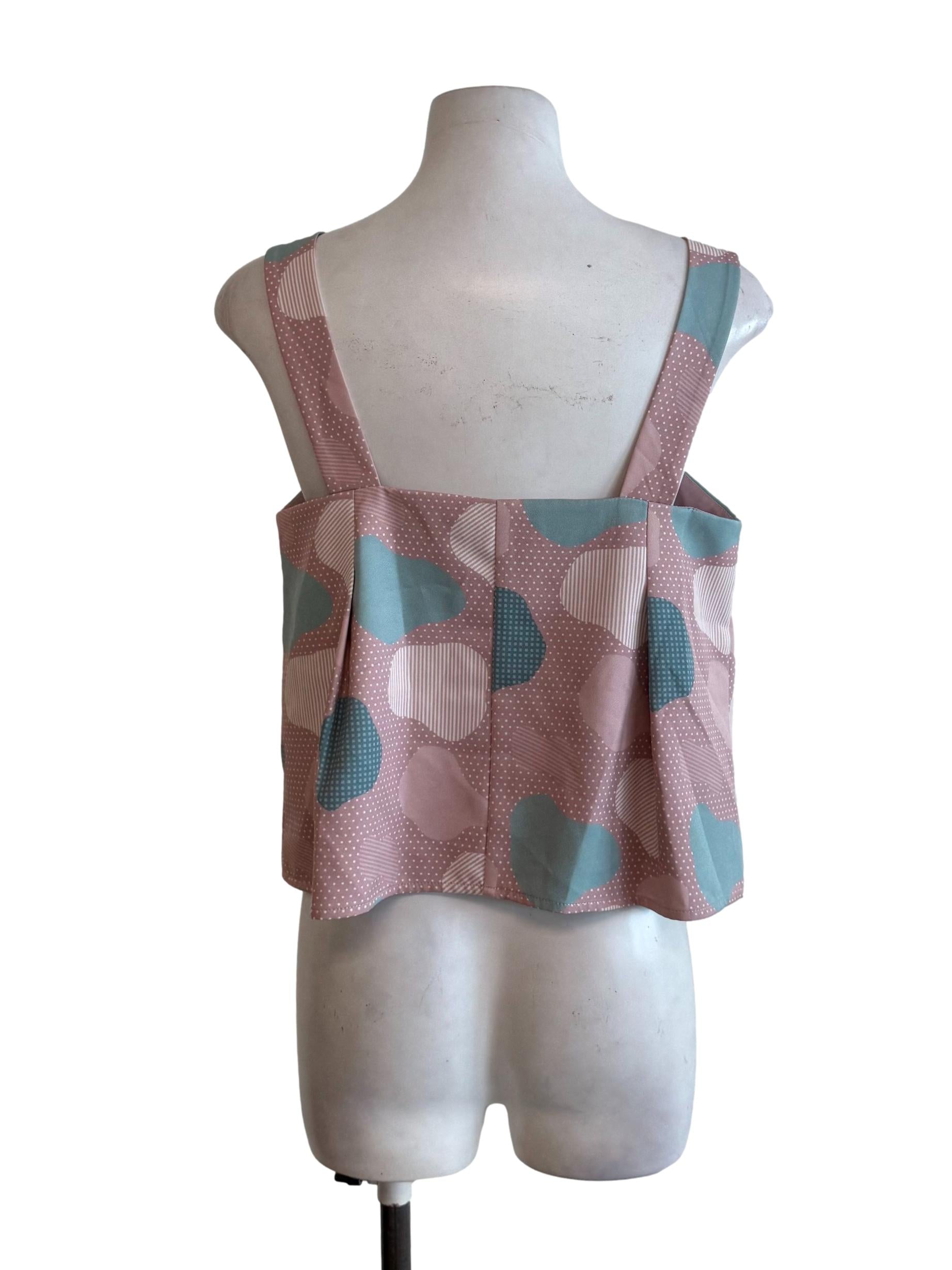 Crepe Pink Dots Boxy Top