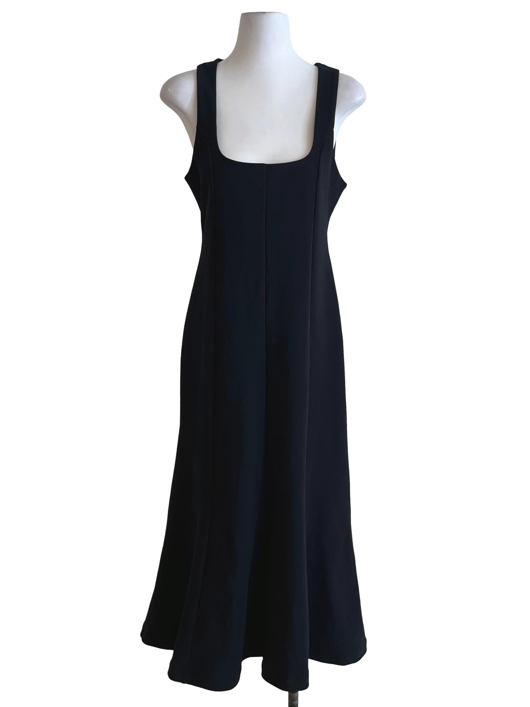 Black Square Neckline Sheath Dress