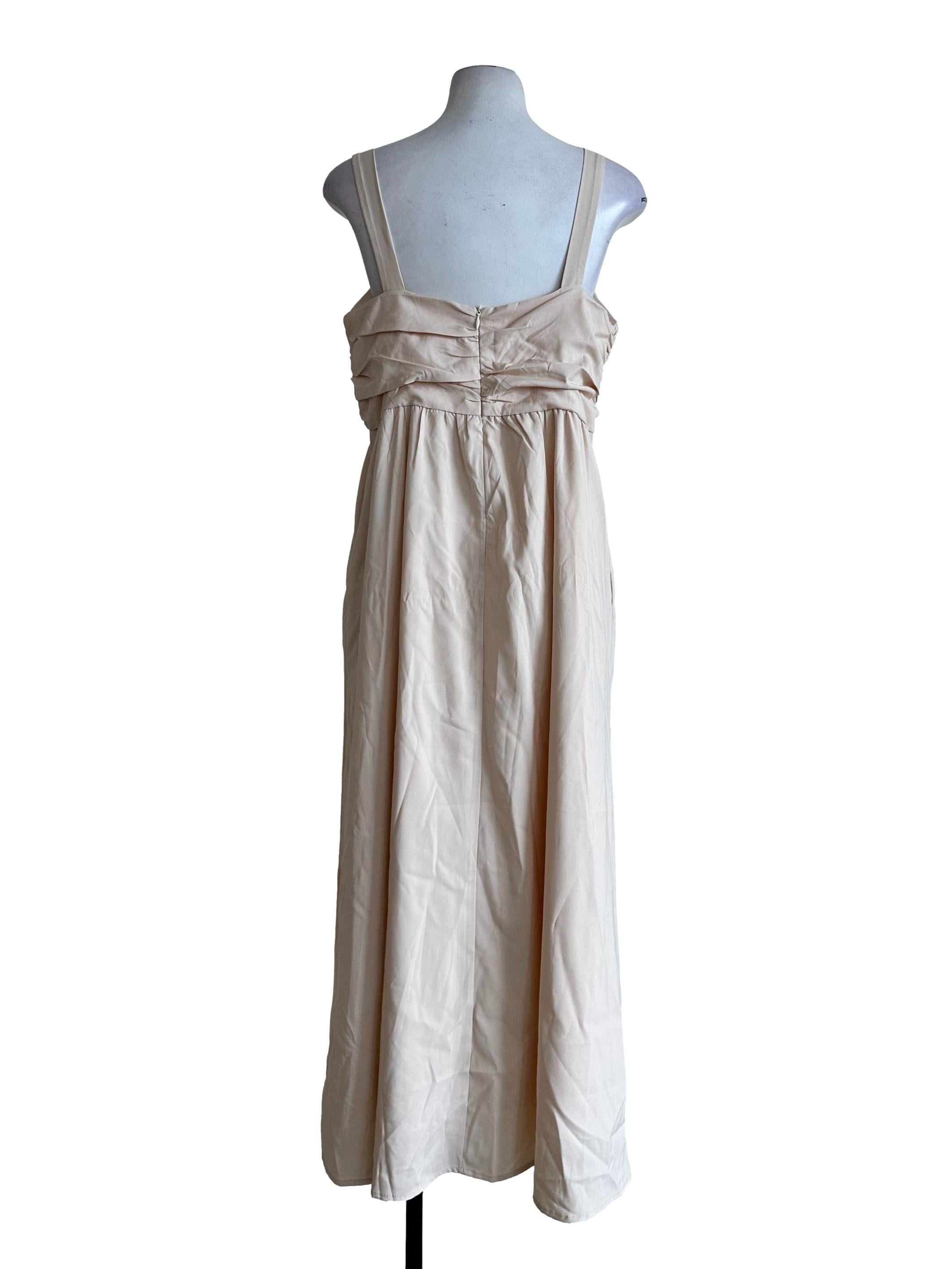 Shortbread Beige Sleeveless Maxi Dress