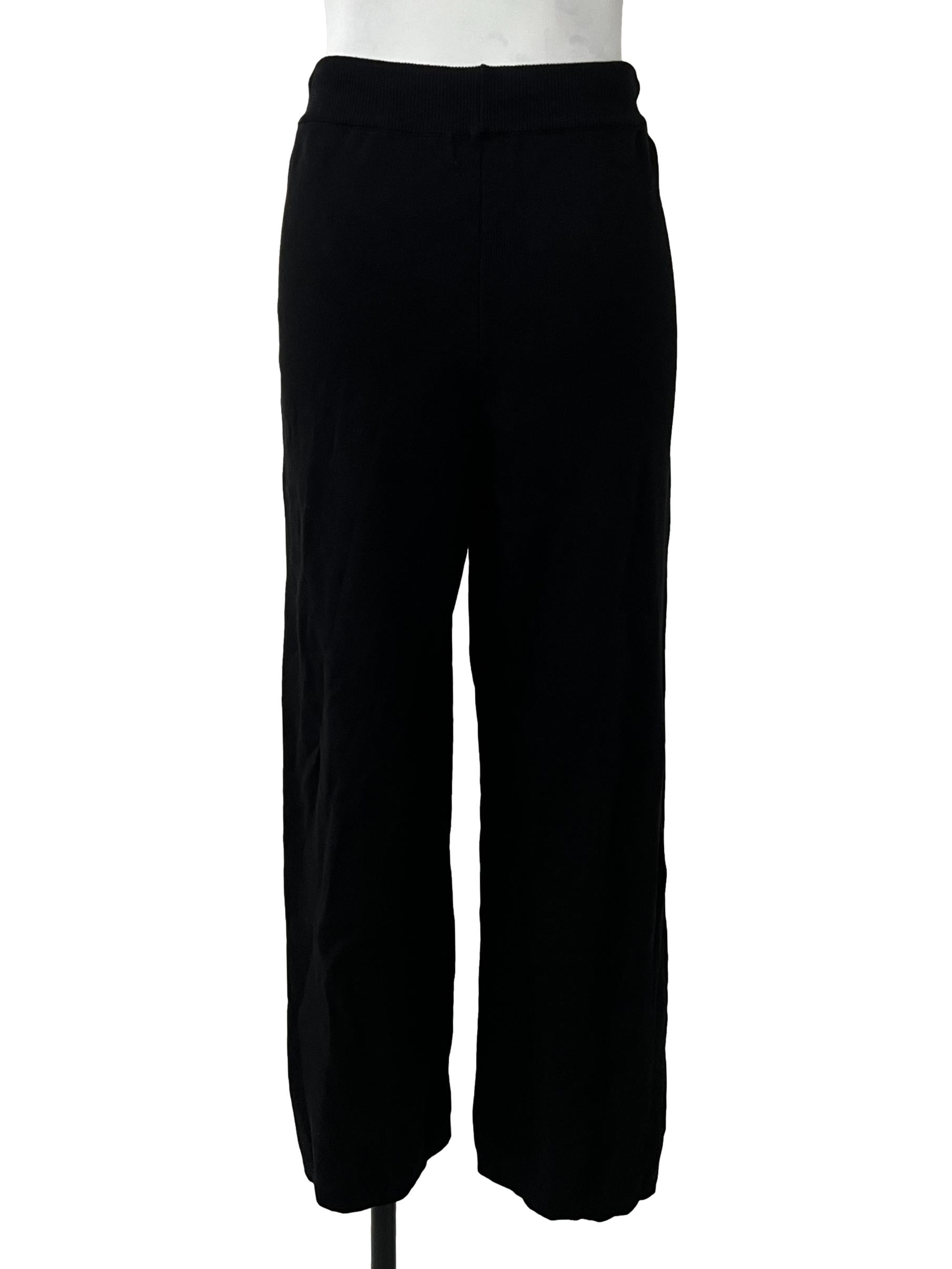 Black Knitted Drawstring Trousers