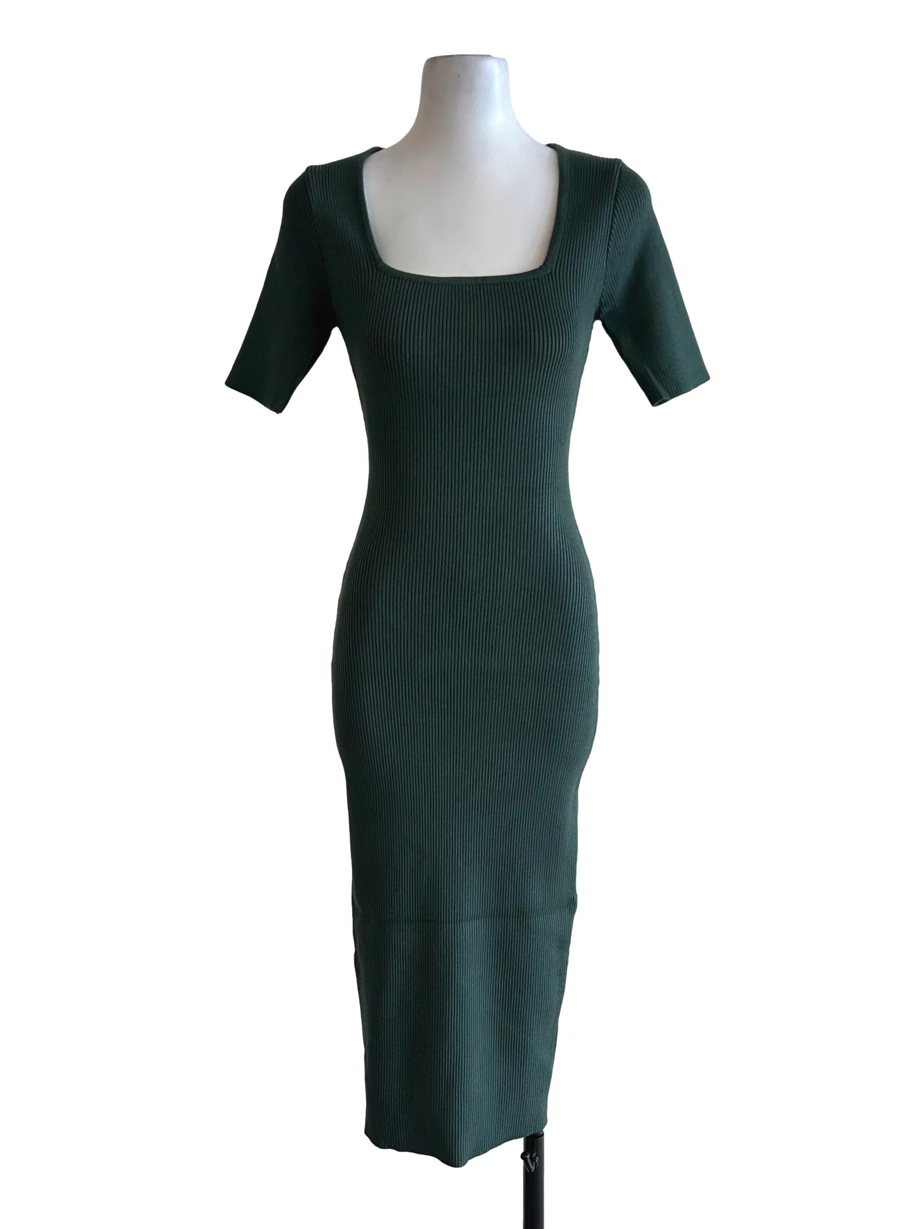 Green Knit Bodycon Dress