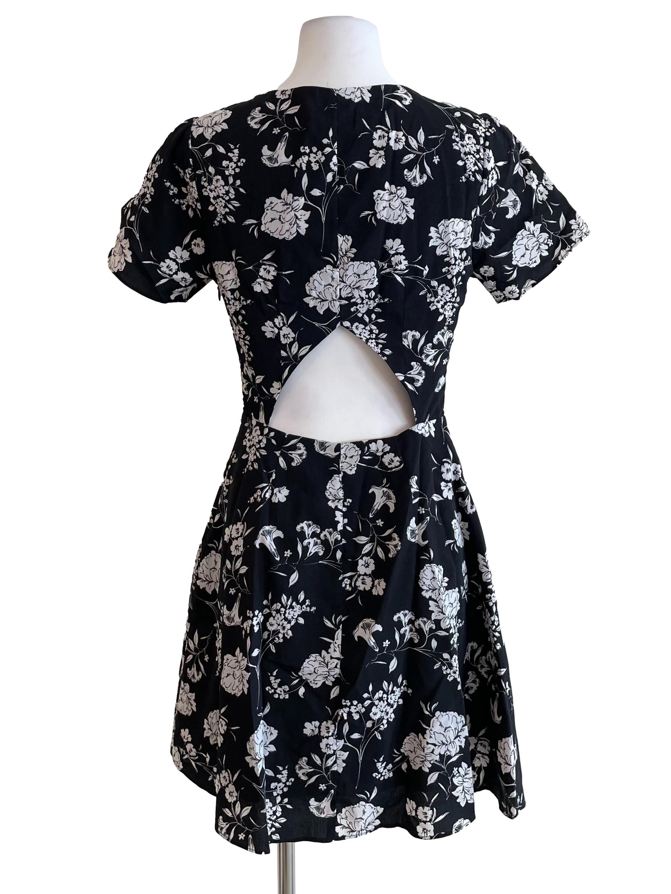 Charcoal Floral Sweetheart Dress