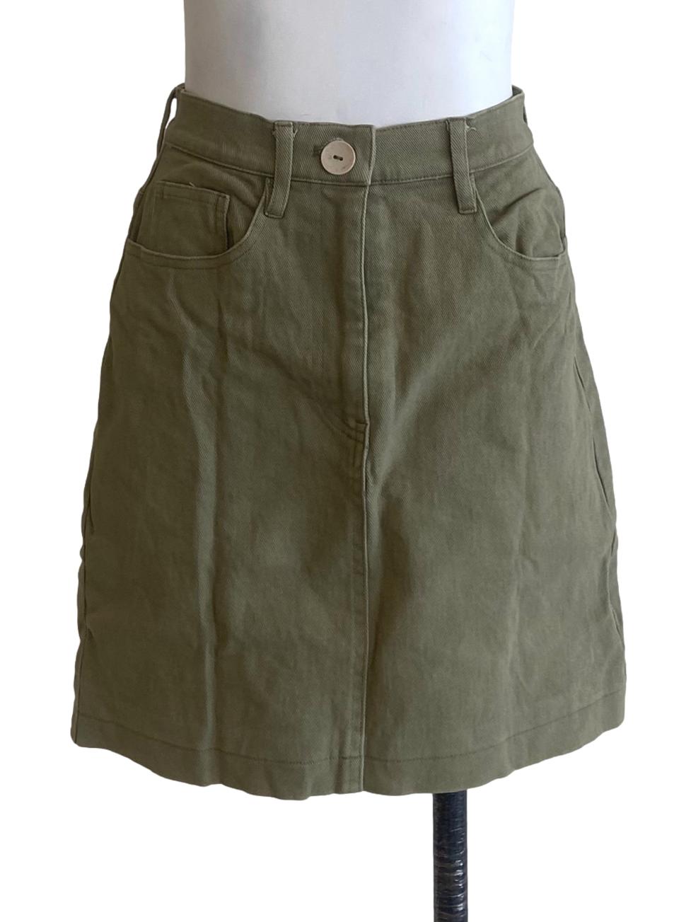 Cotton Twill Mini Skirt OSN