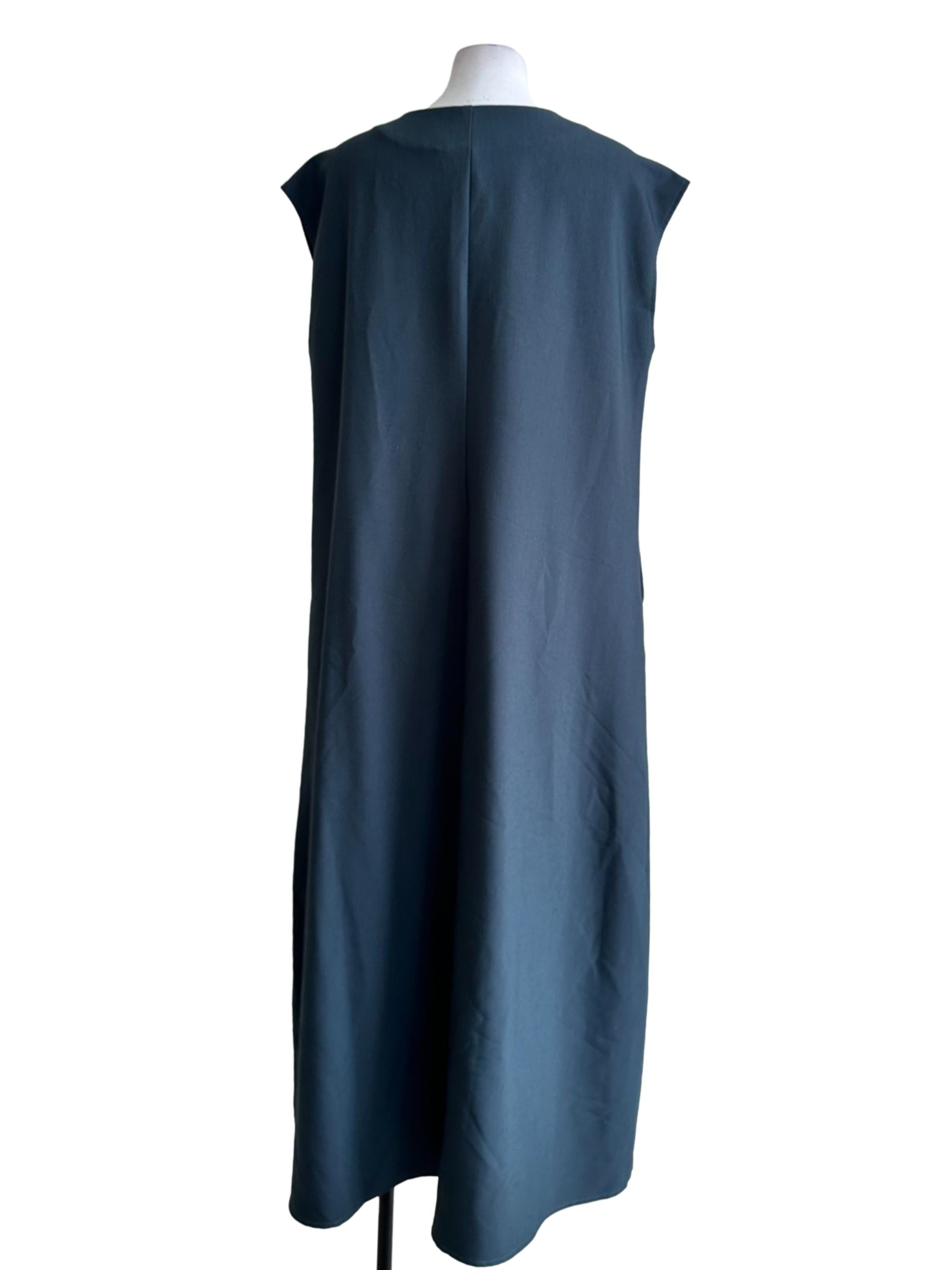 Aegean Blue V Neckline Slit Dress