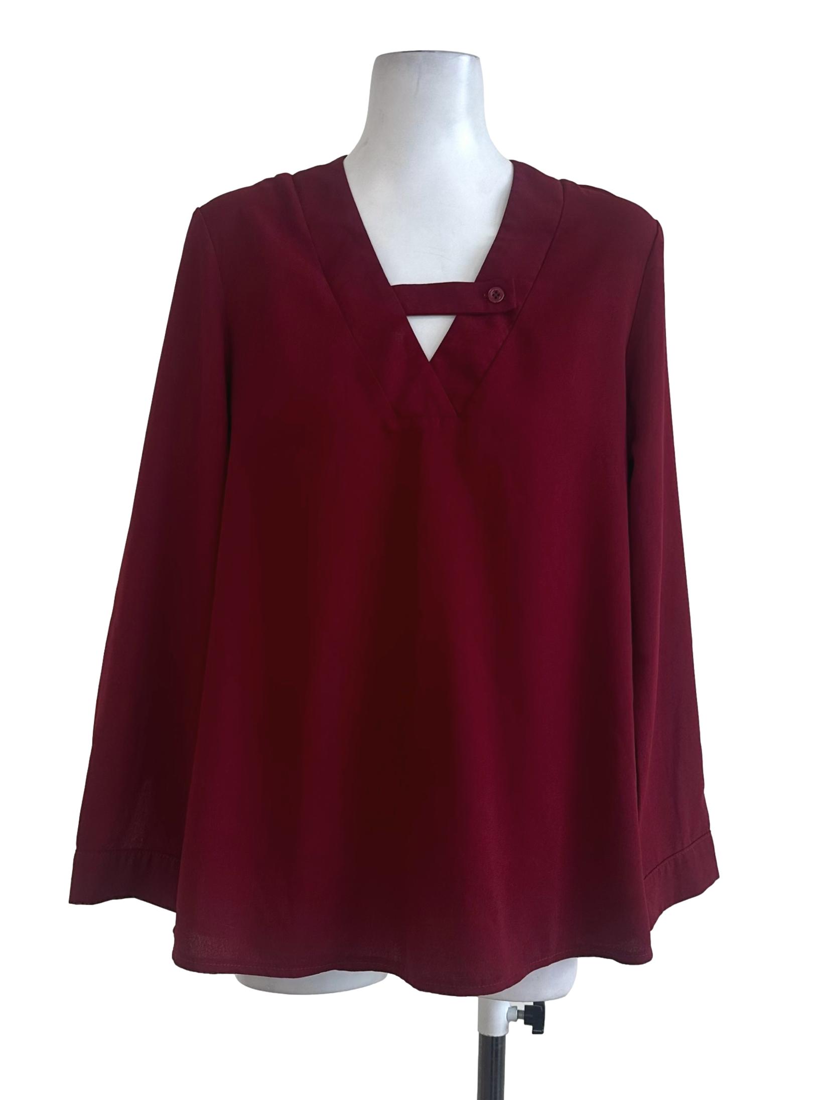 Maroon Red Plain Top | REFASH
