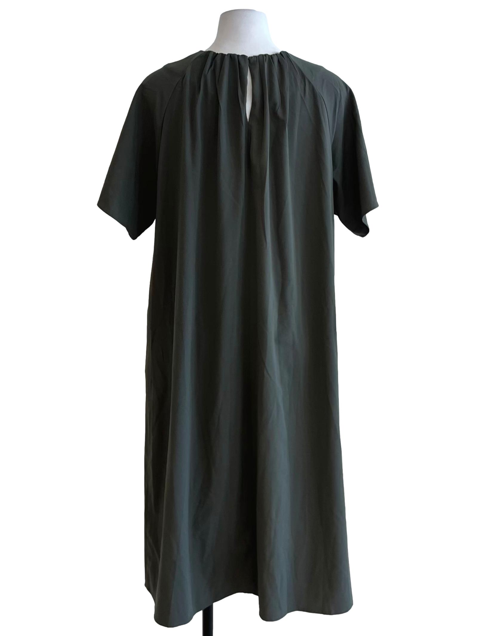 Sage Green Jewel Neckline Empire Dress