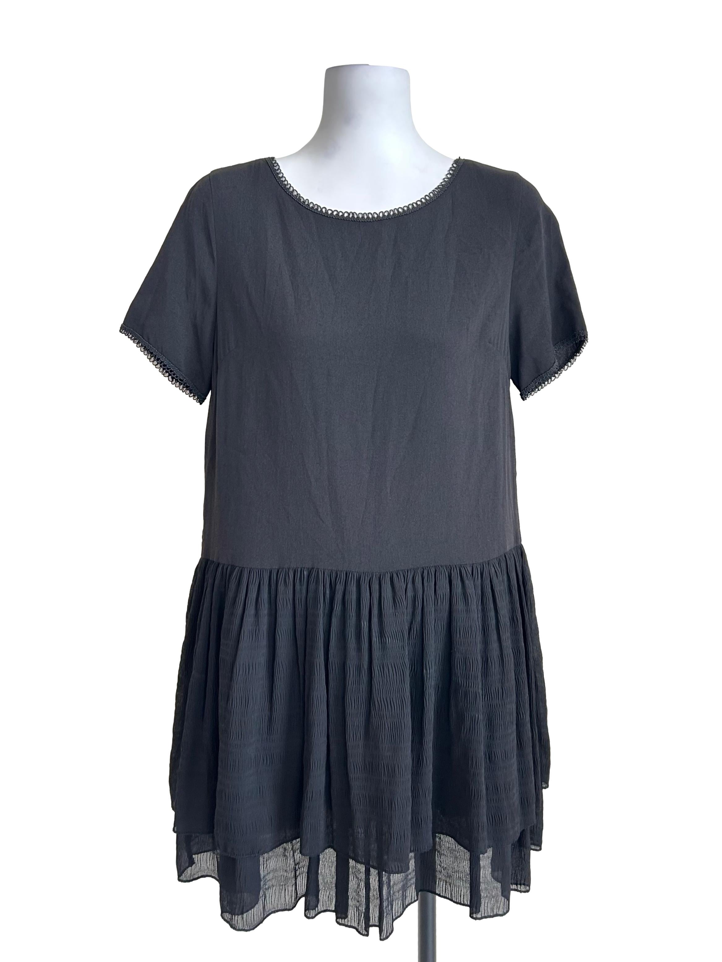 Charcoal Black Short Sleeve Dress