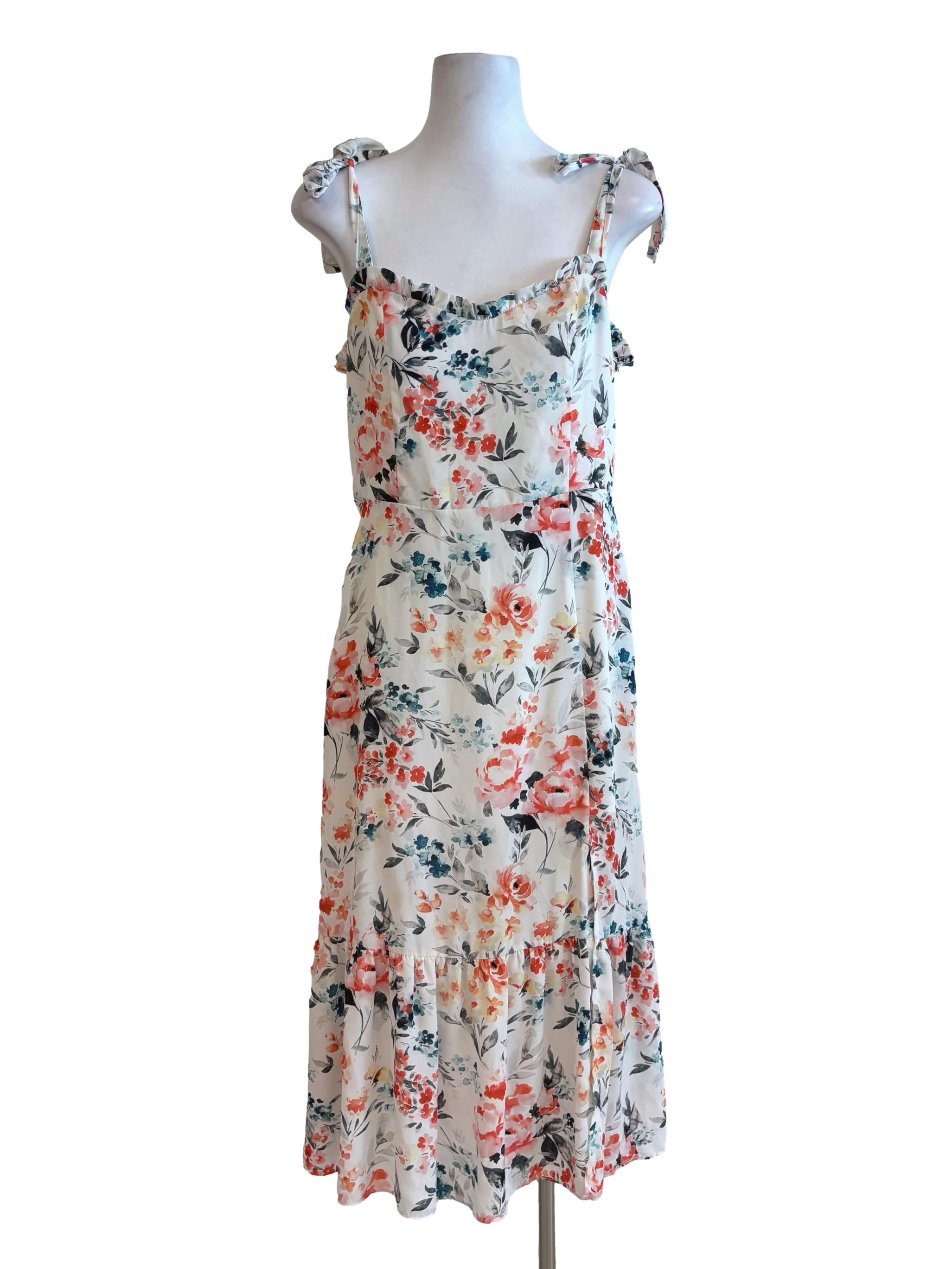 Pearl White Floral Sundress