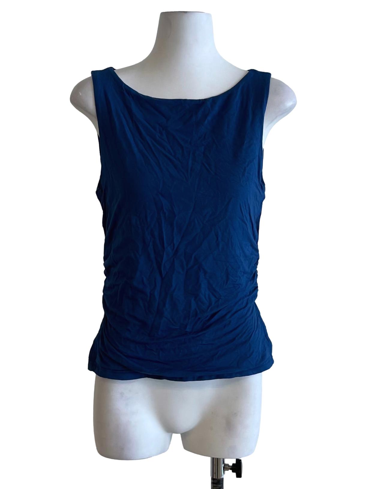 Cobalt Blue Sabrina Neckline Sleeveless Top