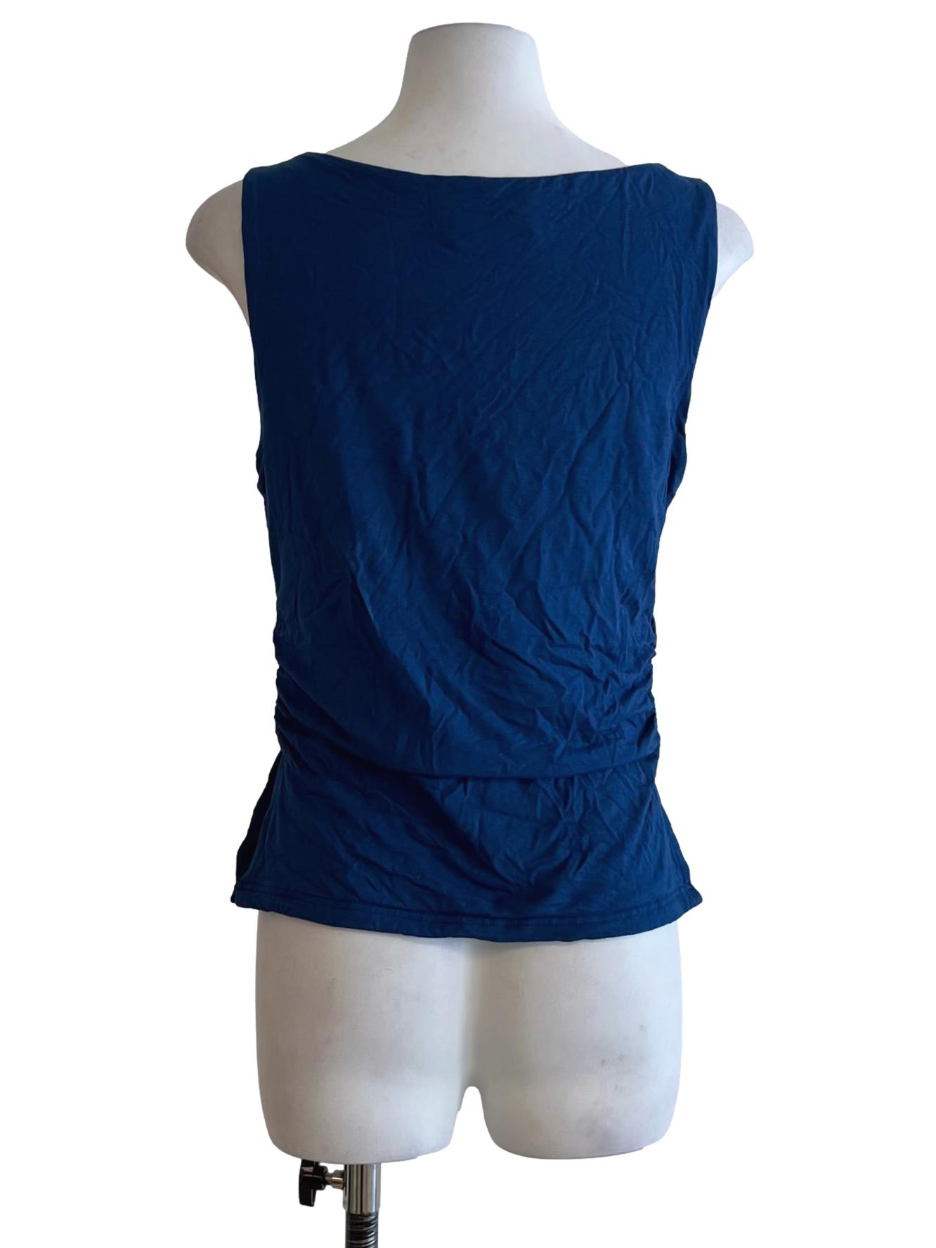 Cobalt Blue Sabrina Neckline Sleeveless Top