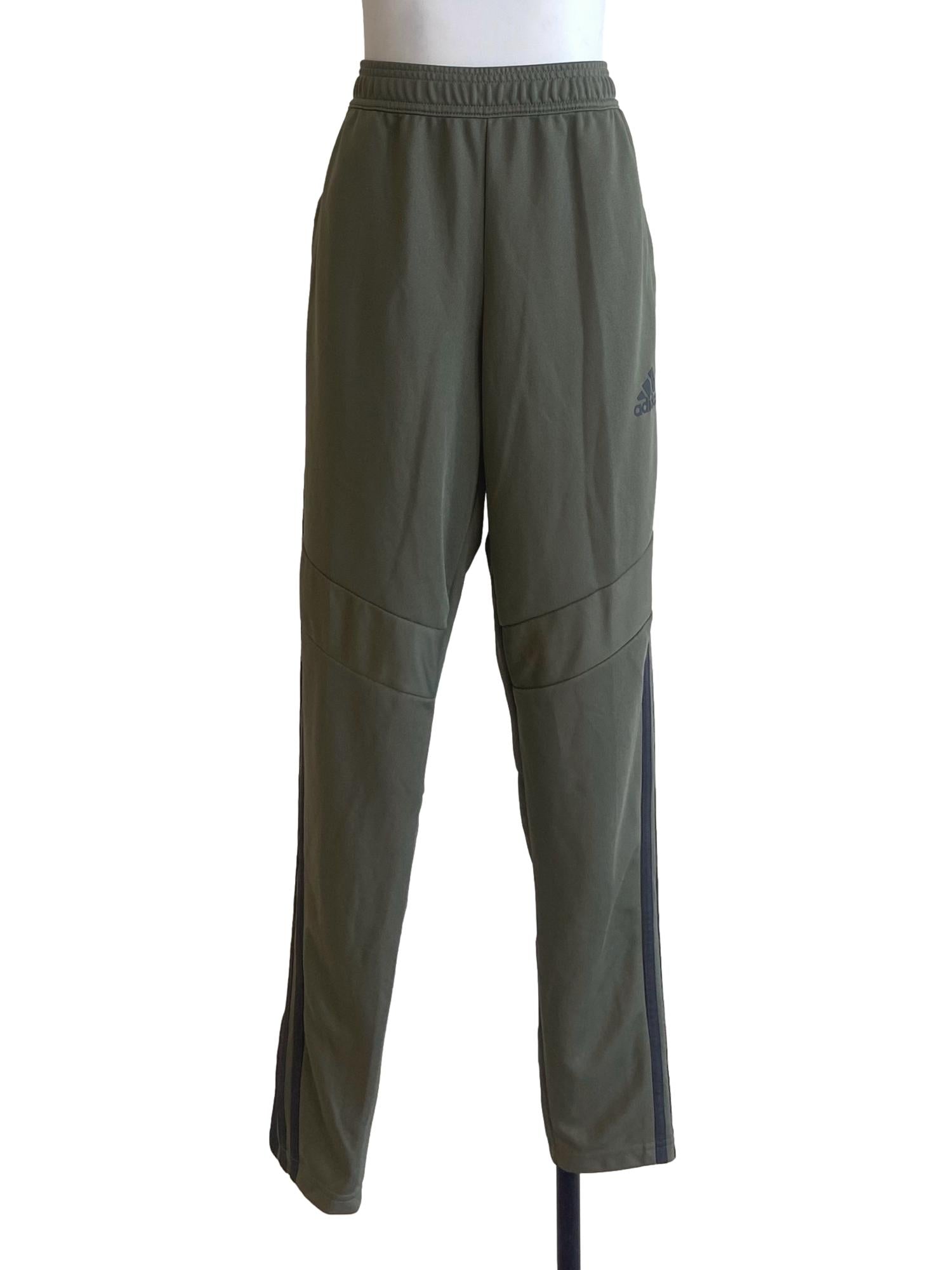 Sage Green & Grey Stripe Straight Jogger Pants