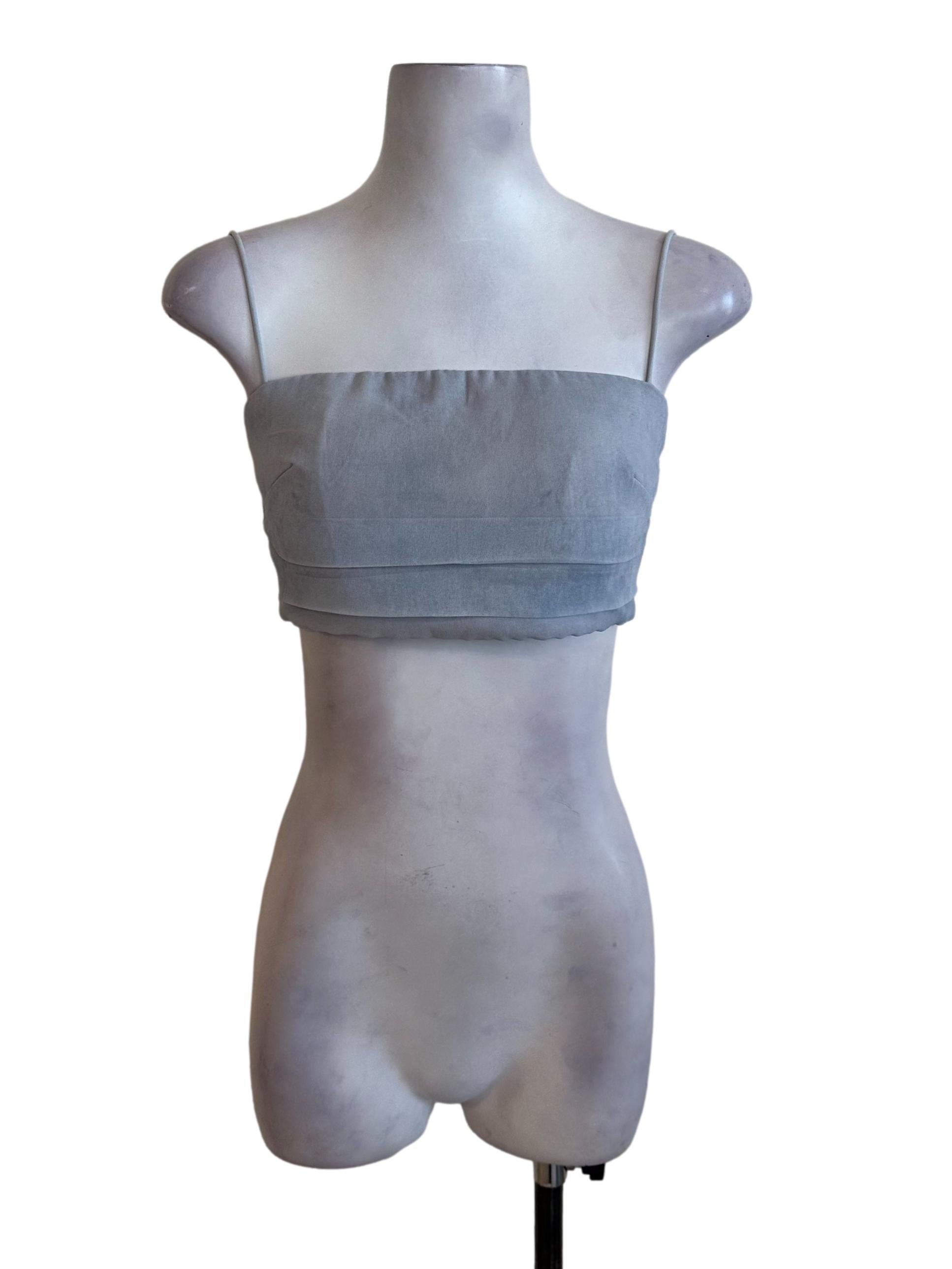 Ash Blue Square Neck Pattern Top