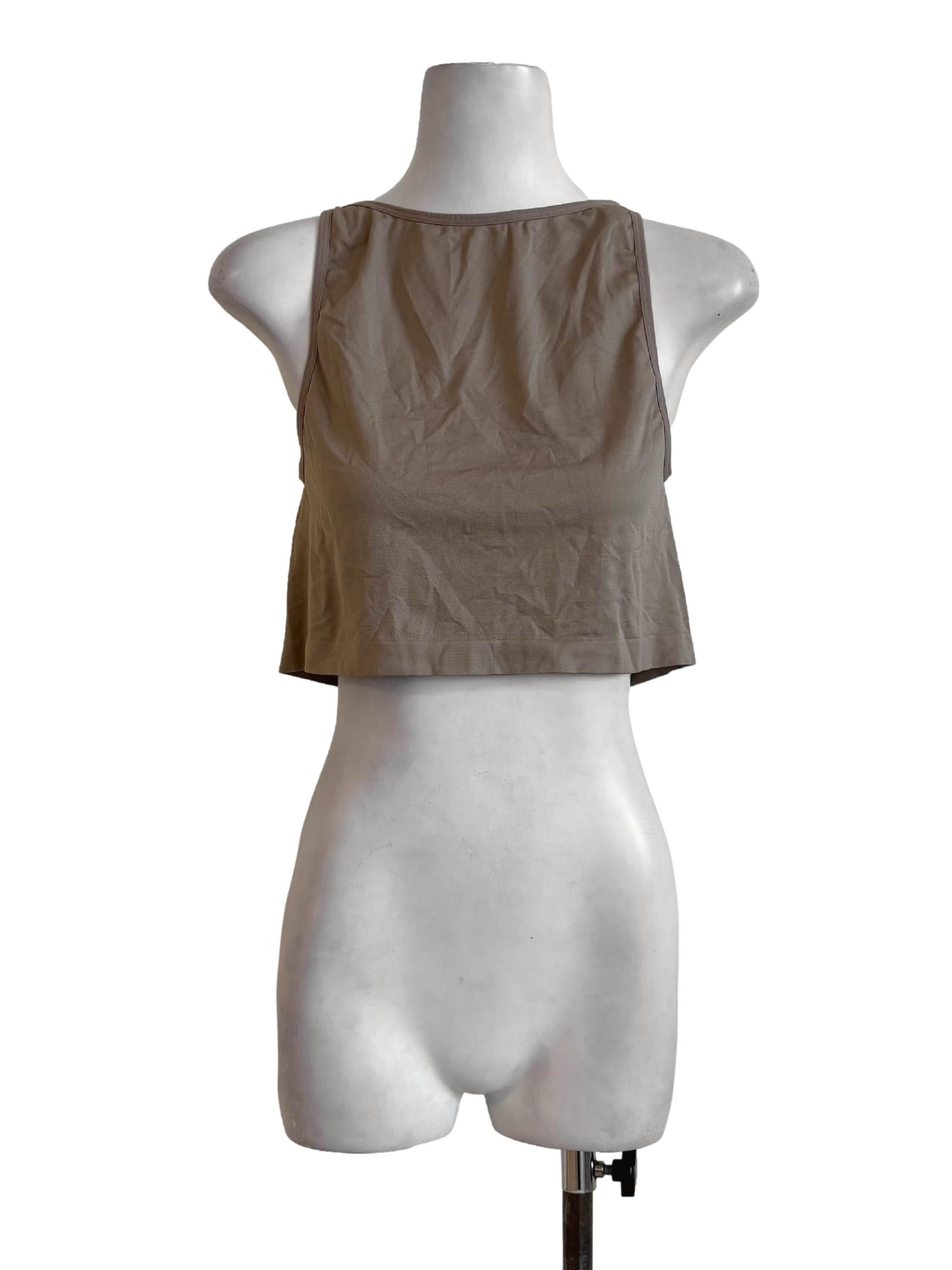 Khaki Cropped Sleeveless Top