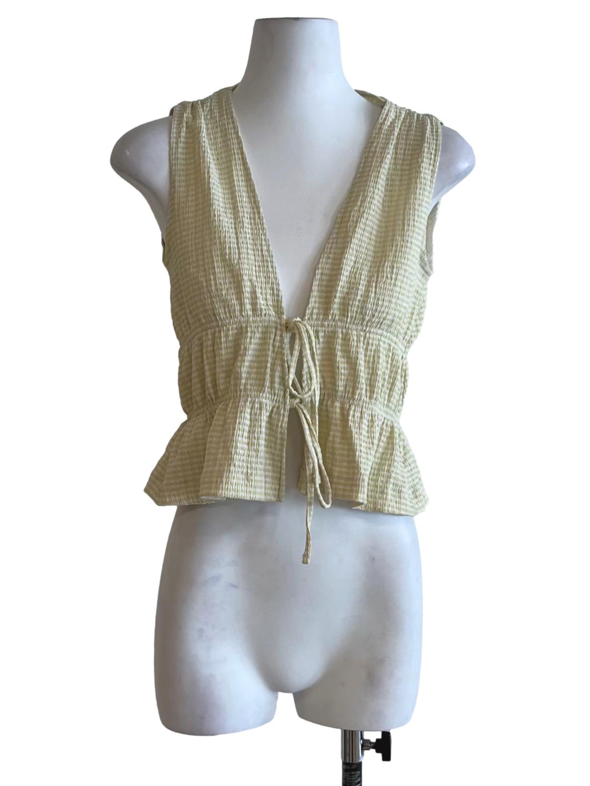 Buttermilk Yellow V-Neckline Sleeveless Top
