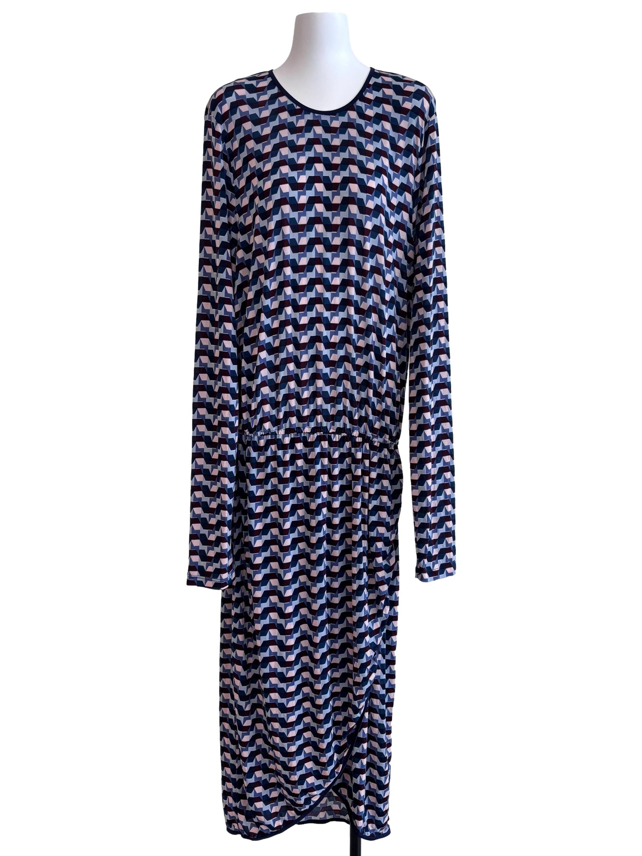 Multicolor Pattern Long Sleeve Bound Angelina Dress CSN