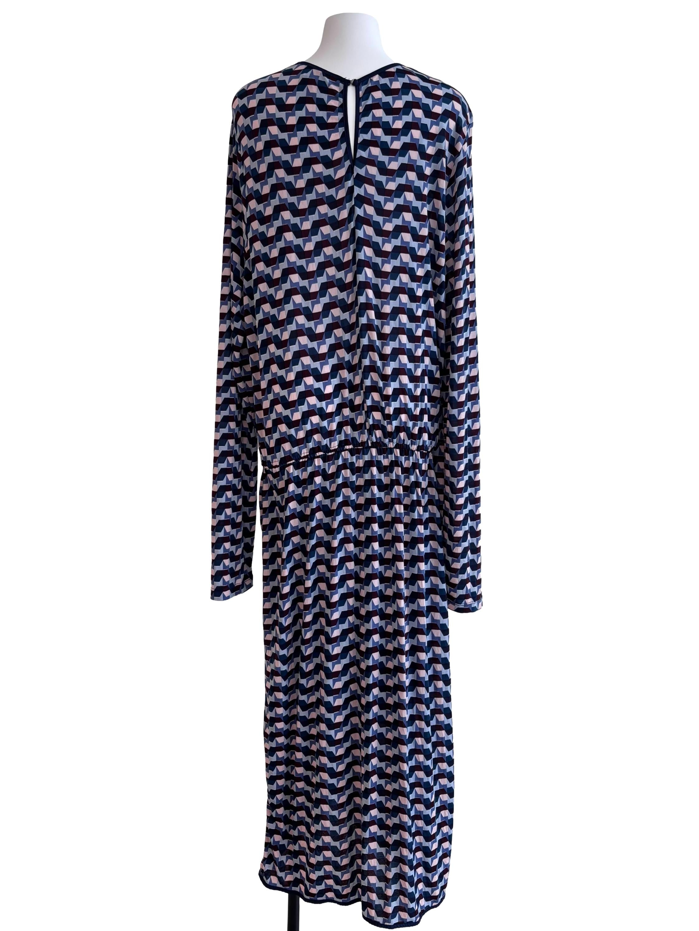 Multicolor Pattern Long Sleeve Bound Angelina Dress CSN